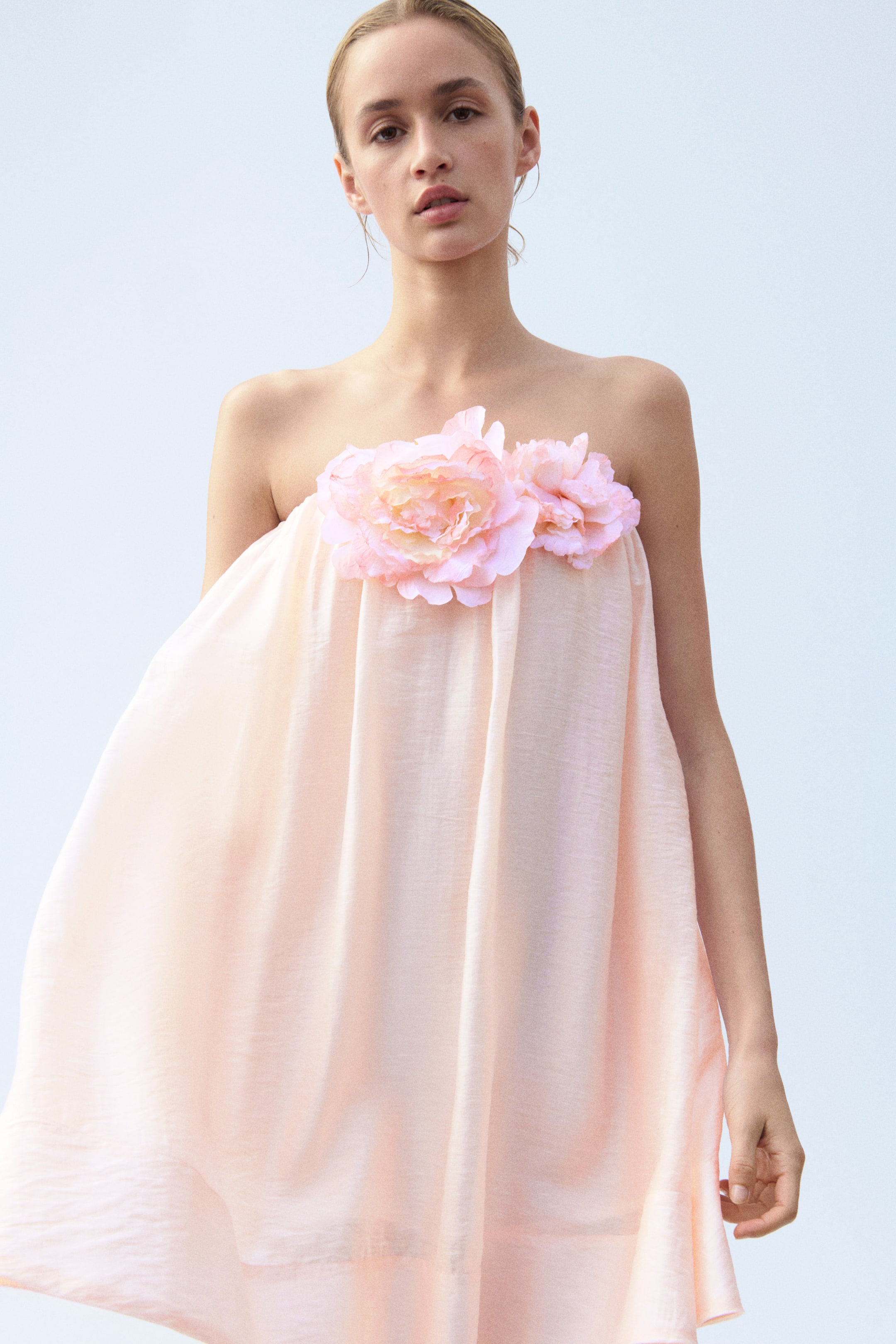 Appliquéd Linen-Blend Dress
