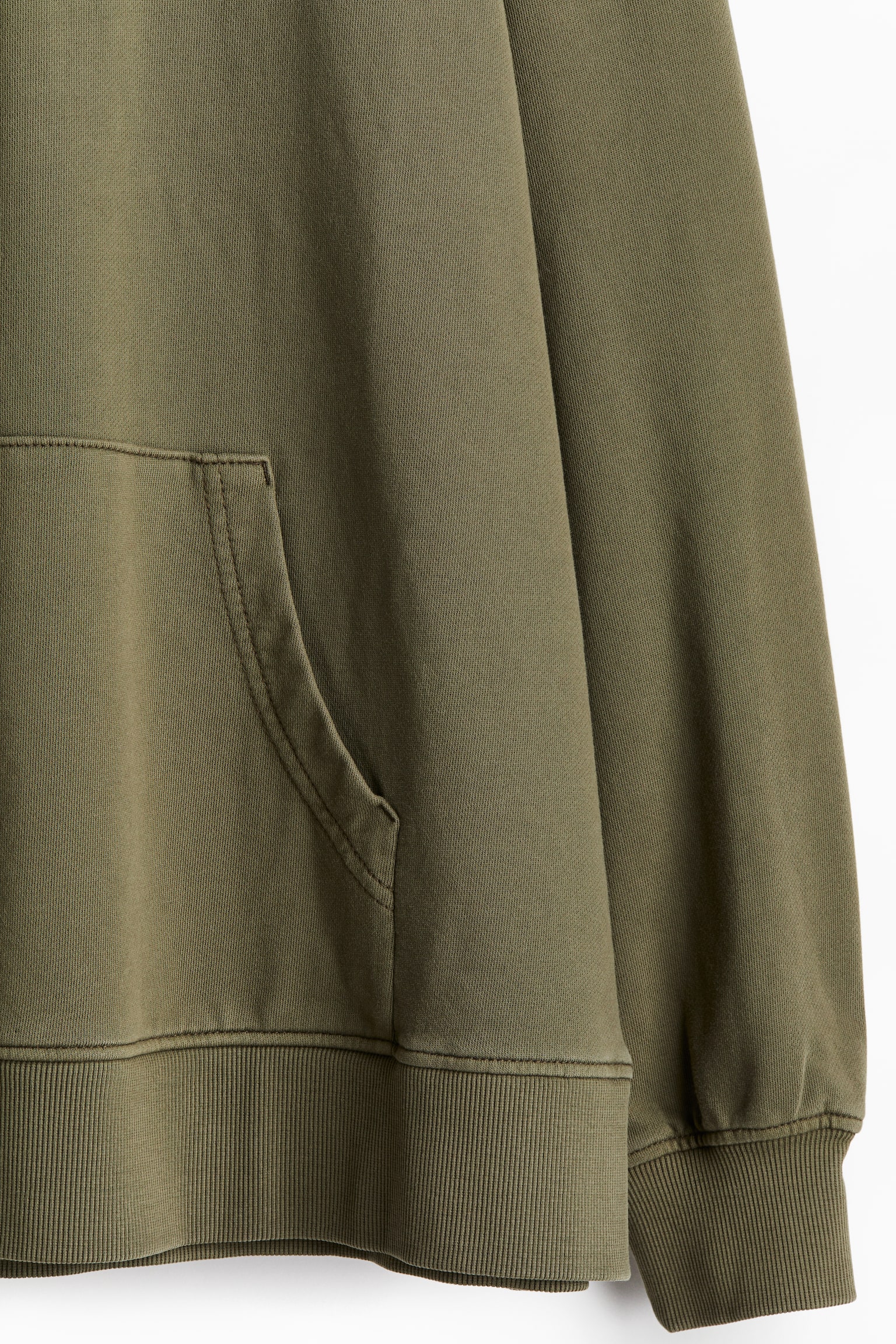 Oversized hoodie - Dark khaki green/Light beige - 3