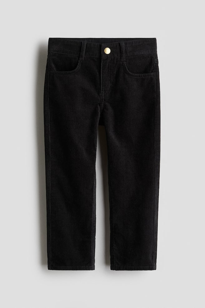 Pantalon Relaxed Fit en velours côtelé - Noir/Marron clair - 1