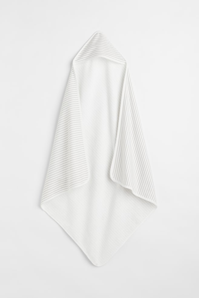 Hooded bath towel - Light grey/Striped/White/Spotted/Light beige/Leopard print - 1