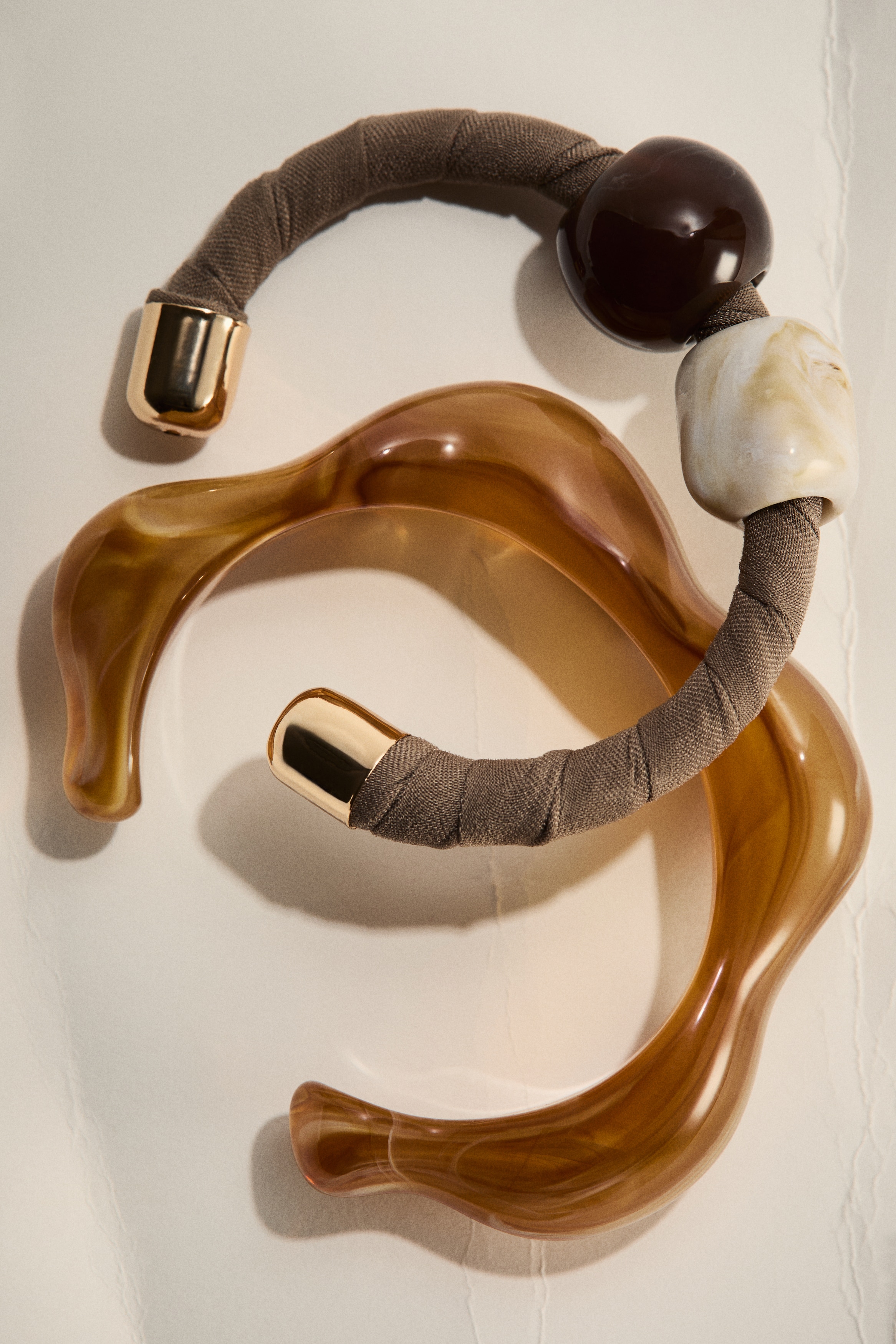 Σετ με 2 βραχιόλια-μανσέτα - Καφέ