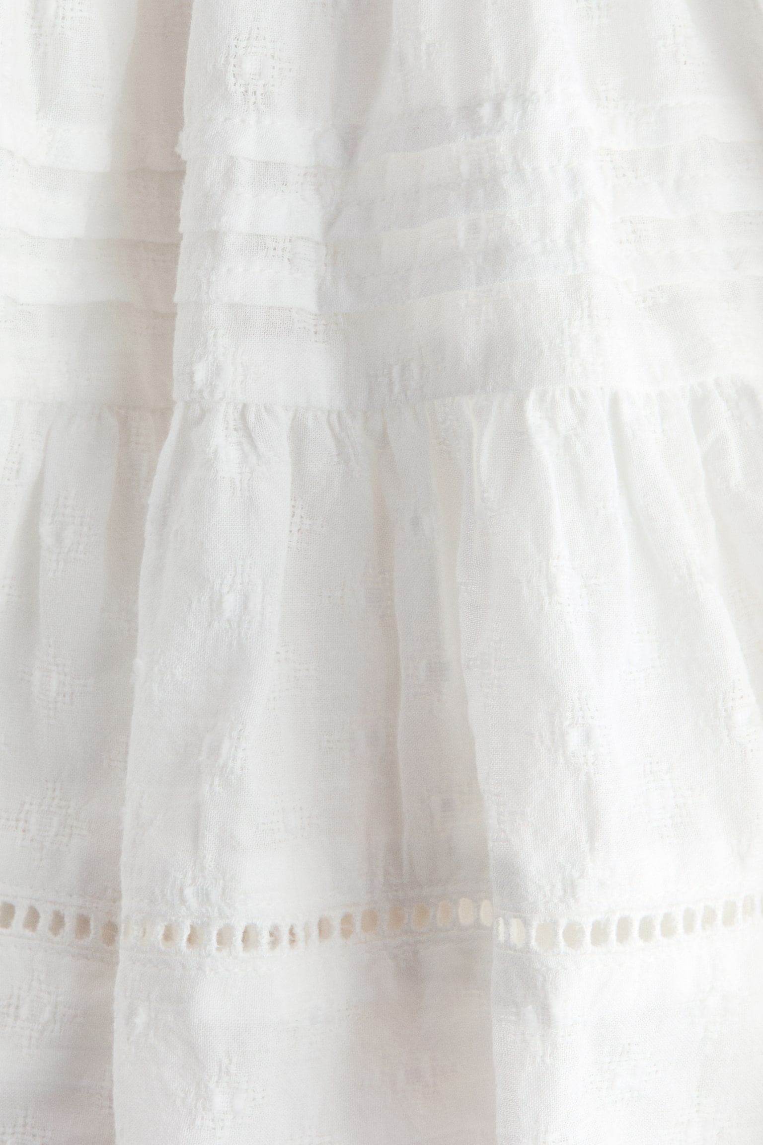 Pintucked cotton skirt - White - 3