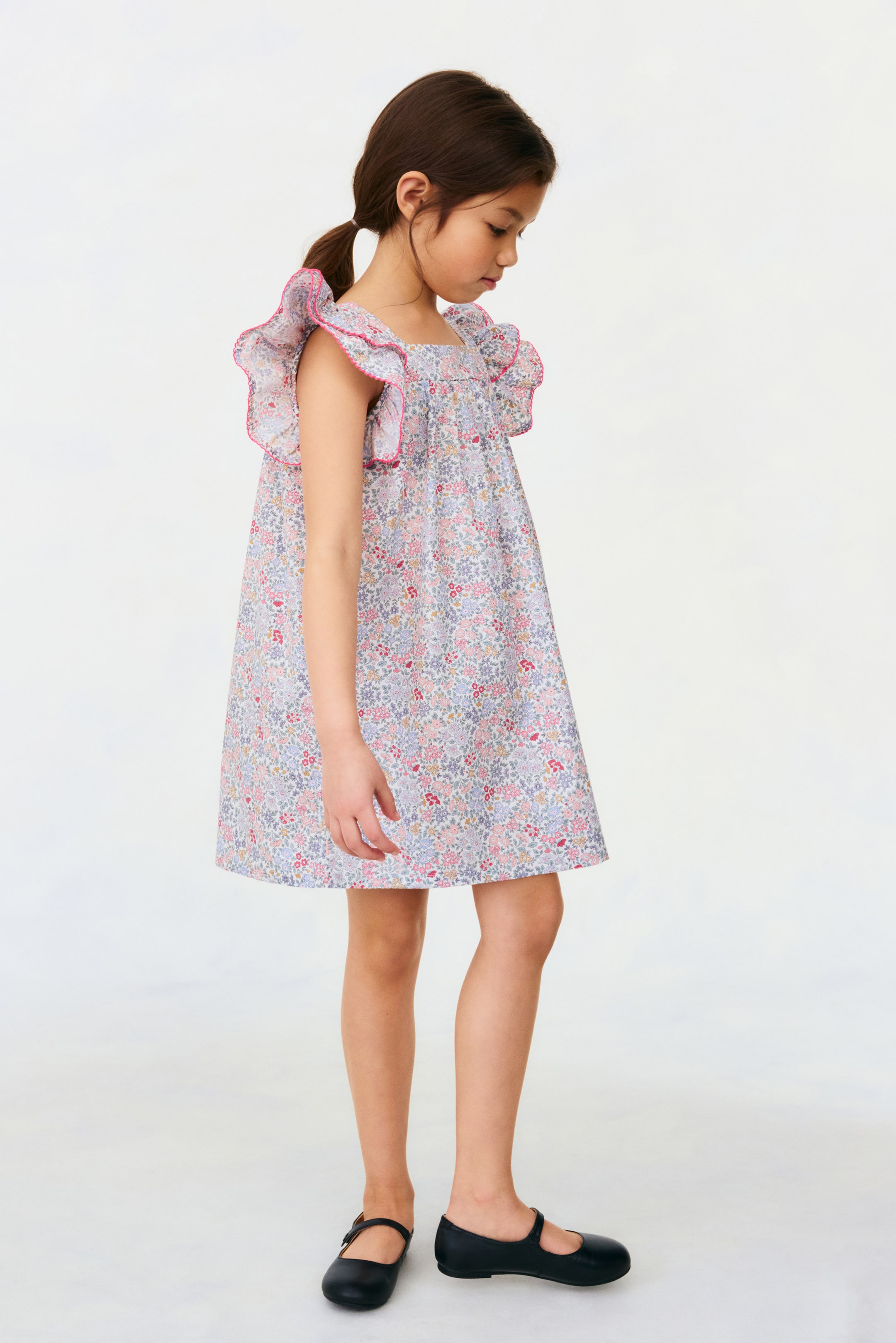 Ampliar la imagen: Cotton poplin dress - Lila/Floreado - Kids | H&M MX 2