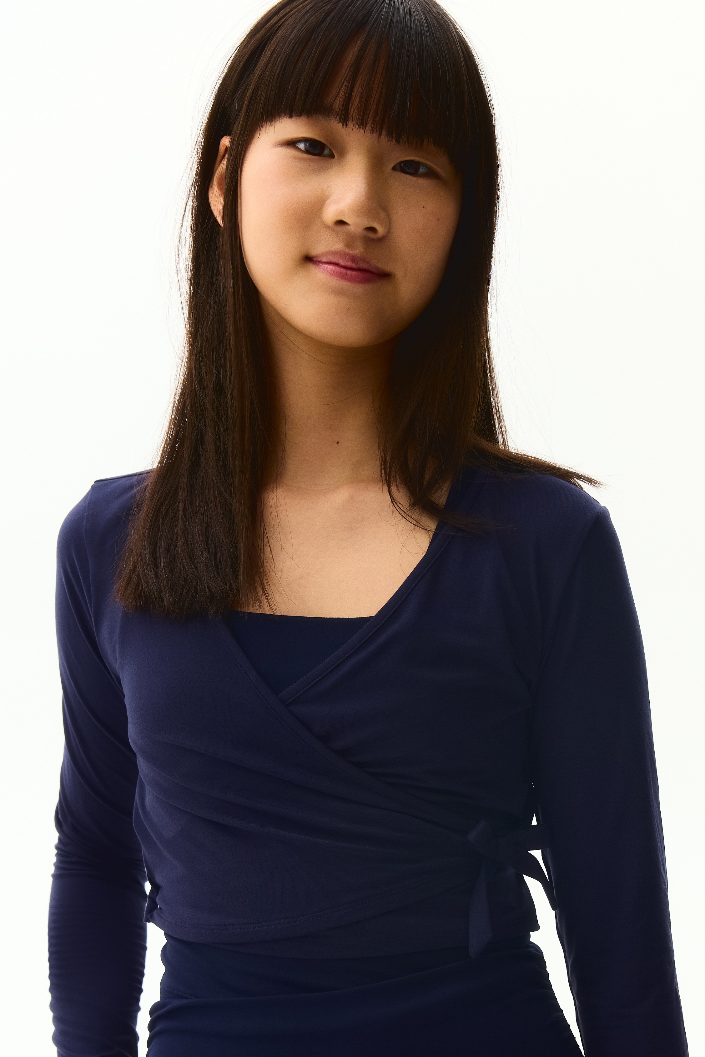 Sports wrap top with SoftMove™ - Navy blue