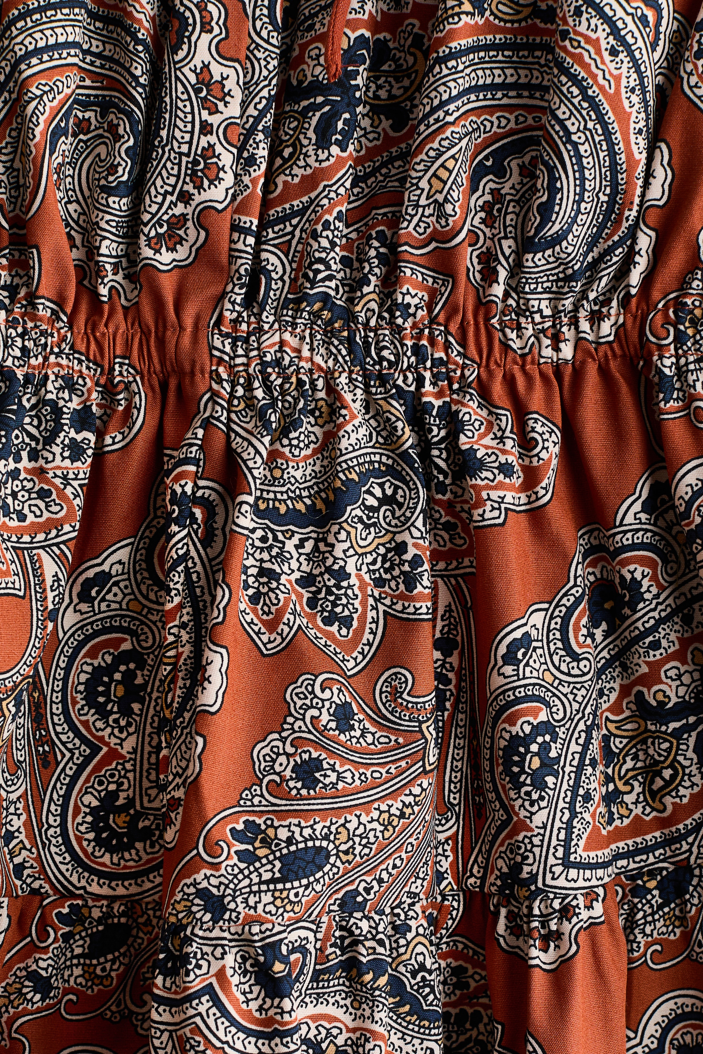 Drawstring-detail poplin dress