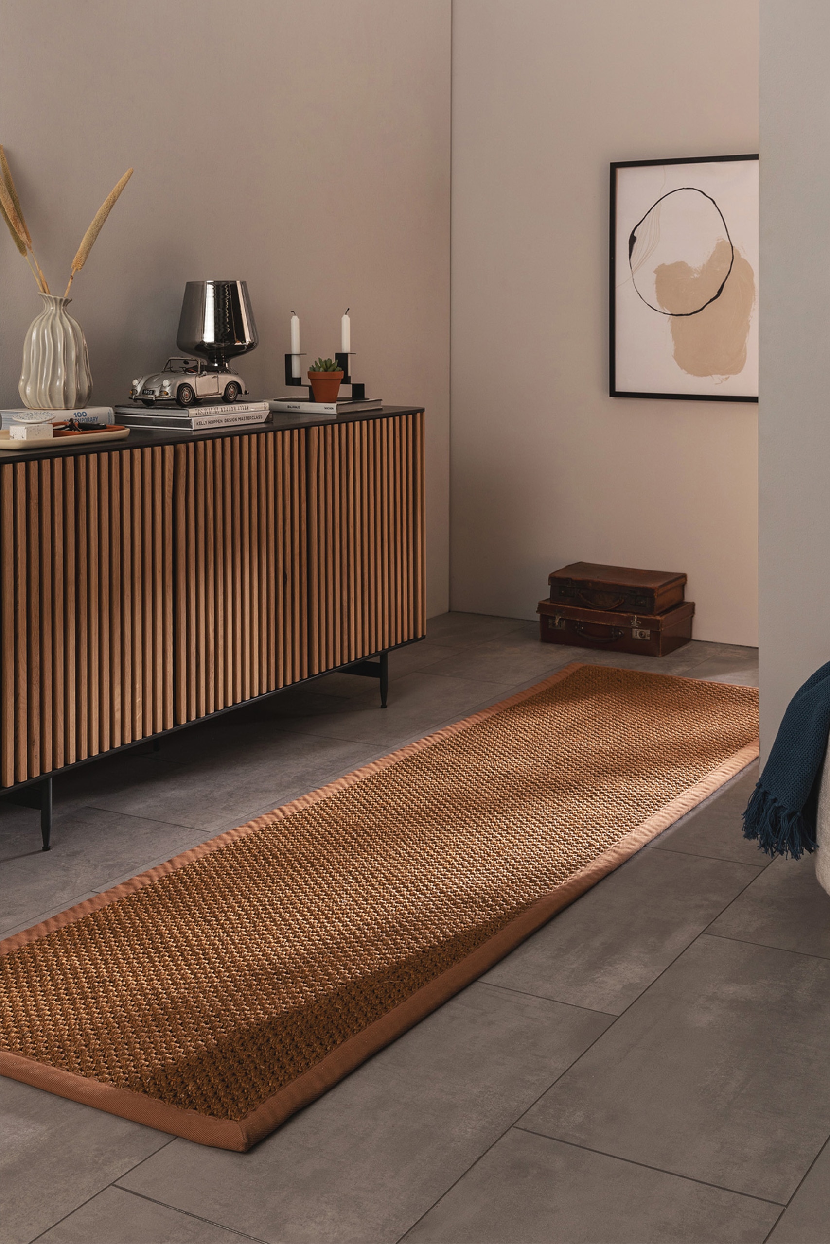 Sisaltæppe Greta - Lysebrun/Cremehvid