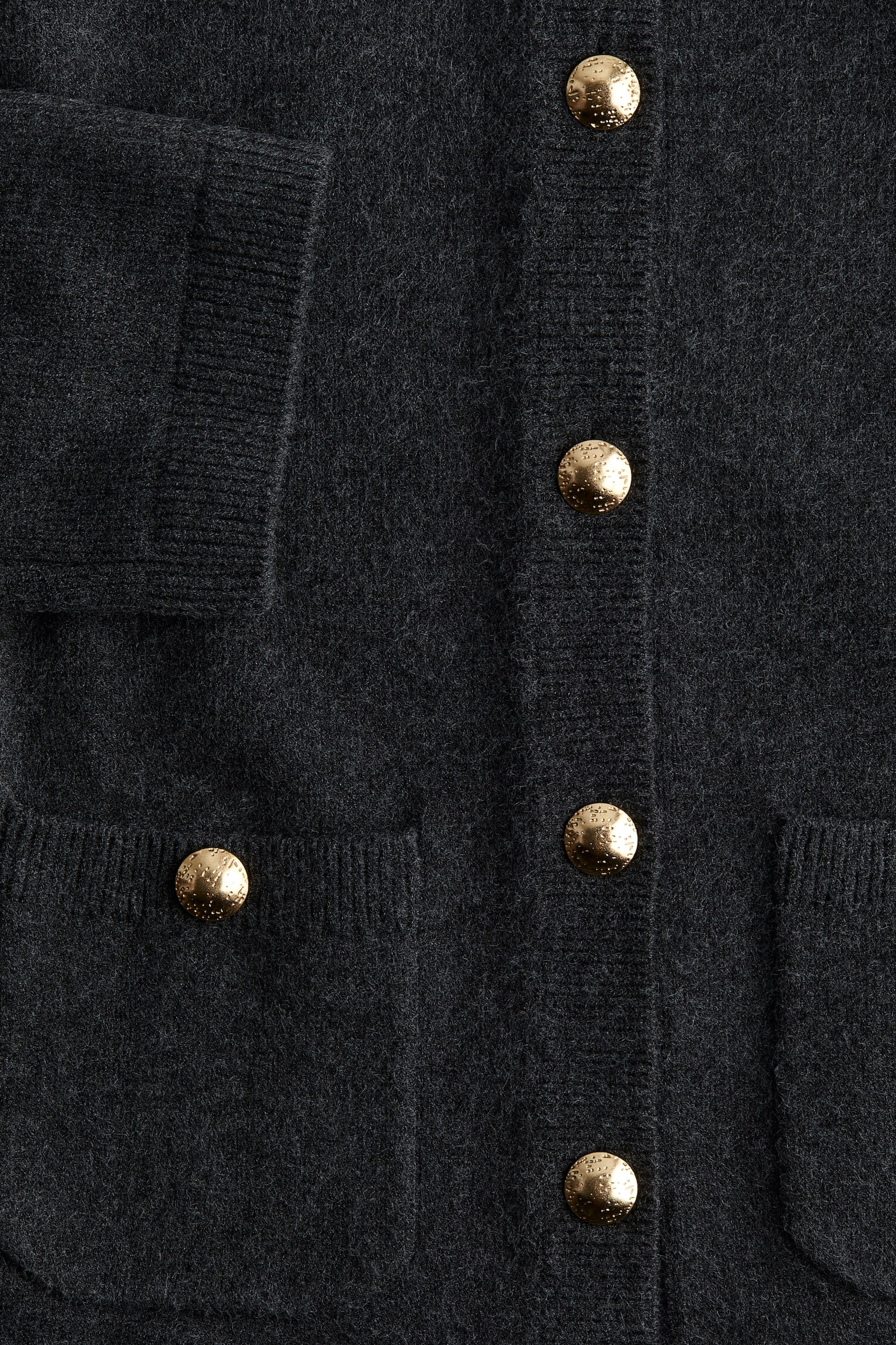 Button-detail cardigan - Dark grey marl/Black/Cream/Dark beige - 6