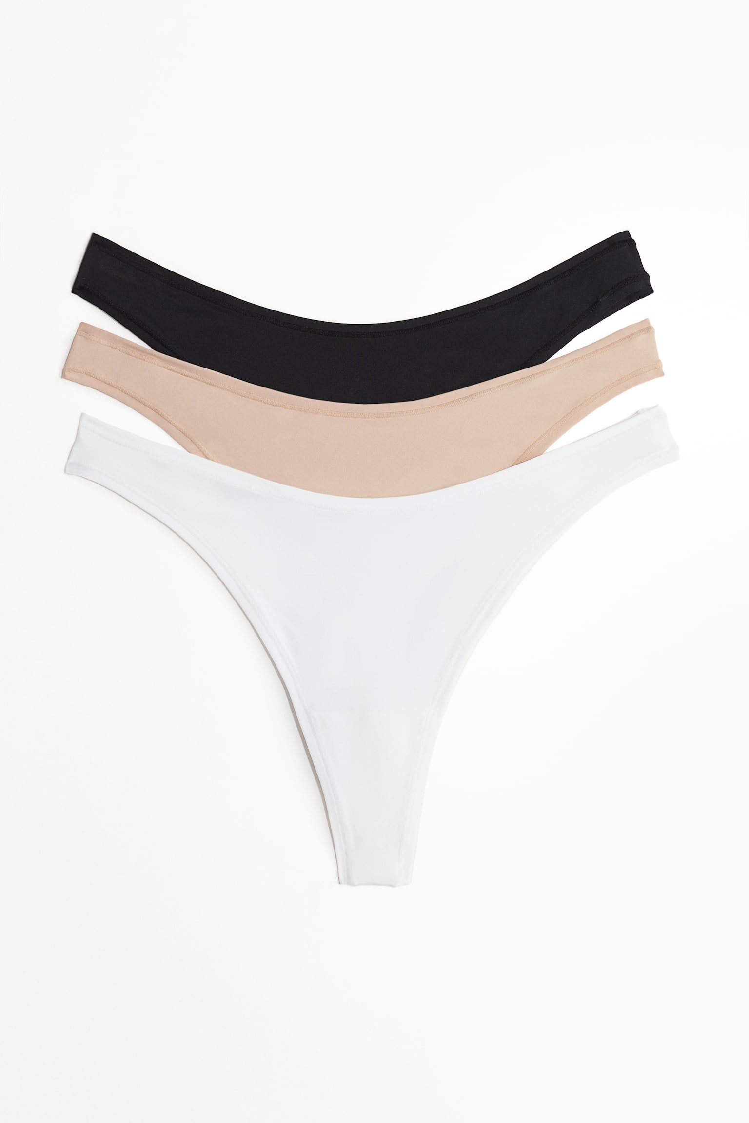 3-pack Microfibre G-strings - Beige/White/Black/Beige/Dusty pink/Powder pink/Black - 2