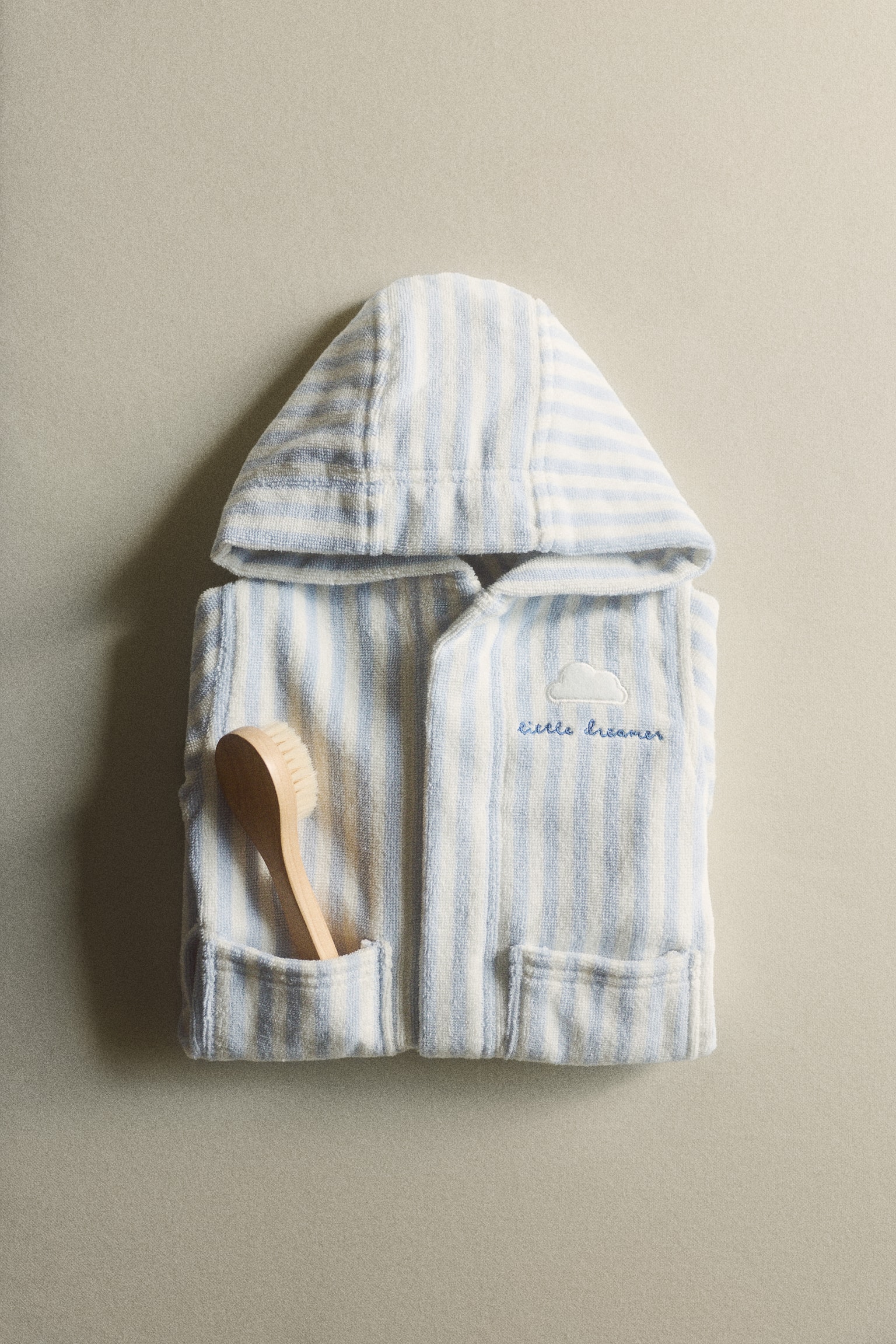 Robe de chambre pour bébé avec détail brodé - Bleu clair/nuage/Rose clair/cerises - 1