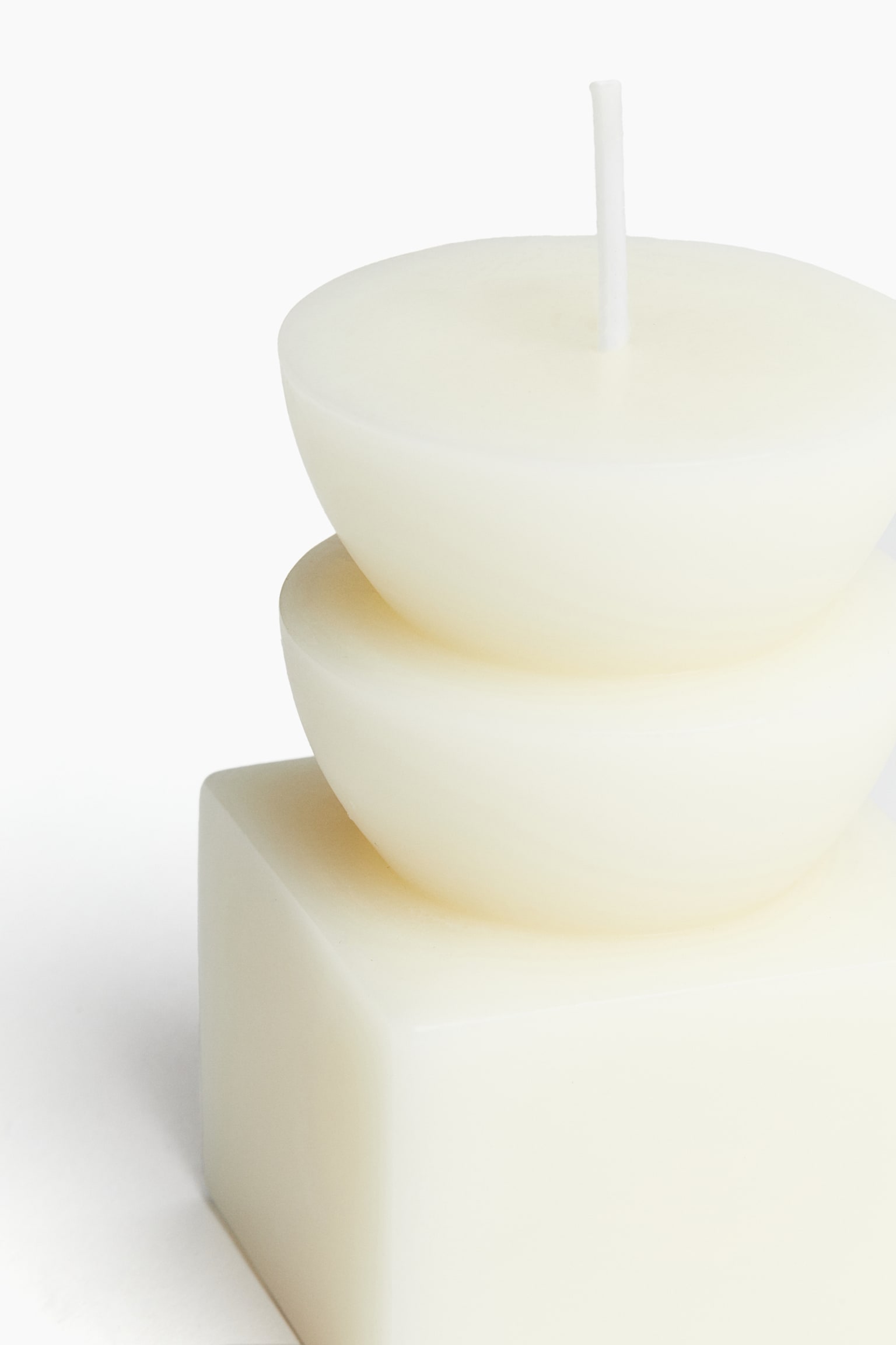 Geometric candle - White/Green - 4