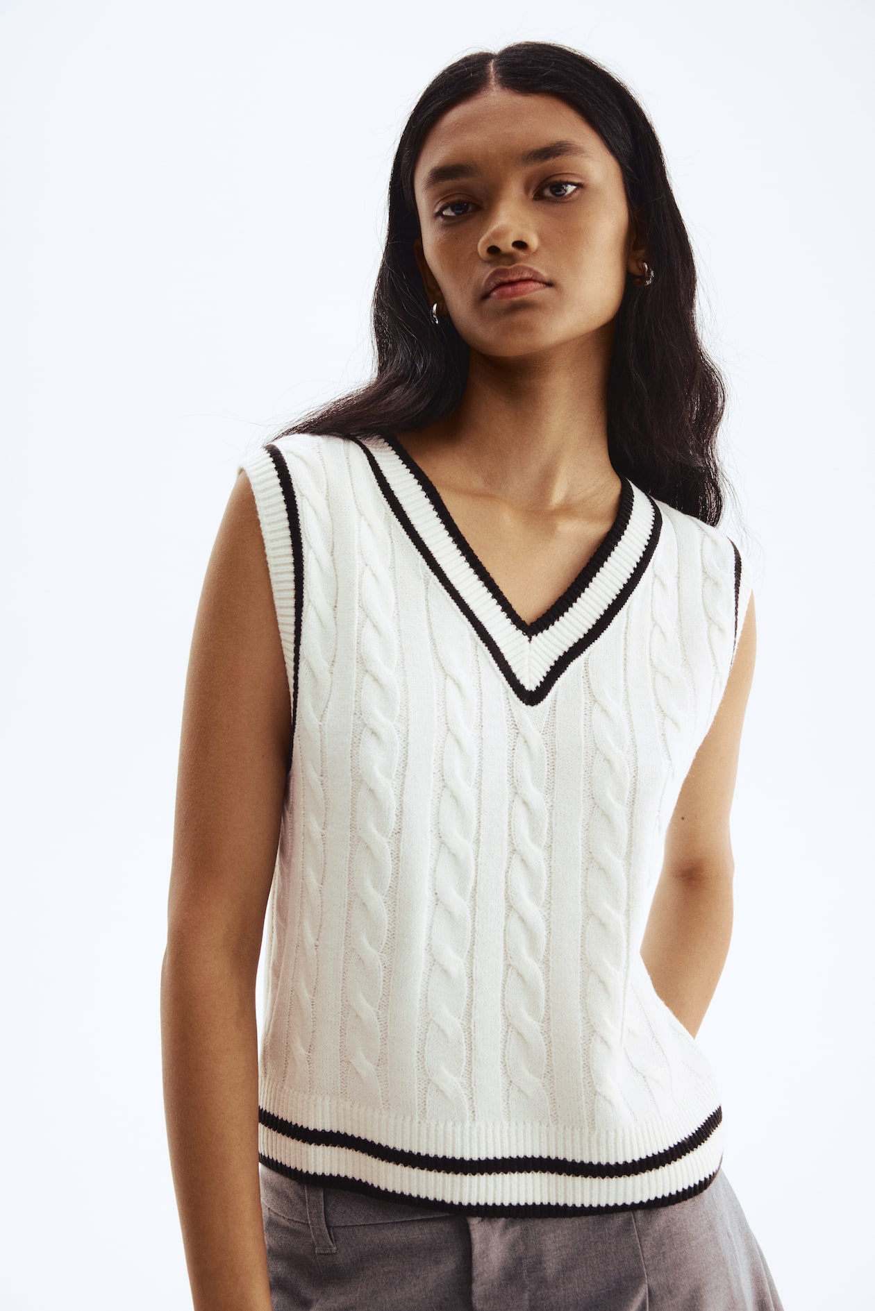 Cable-Knit Sweater Vest - image 4