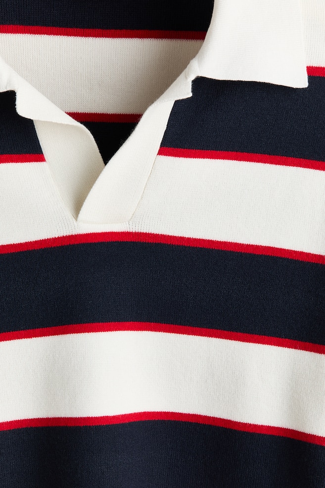 Relaxed-Fit Polo Shirt - Navy blue/striped/Black/striped - 3