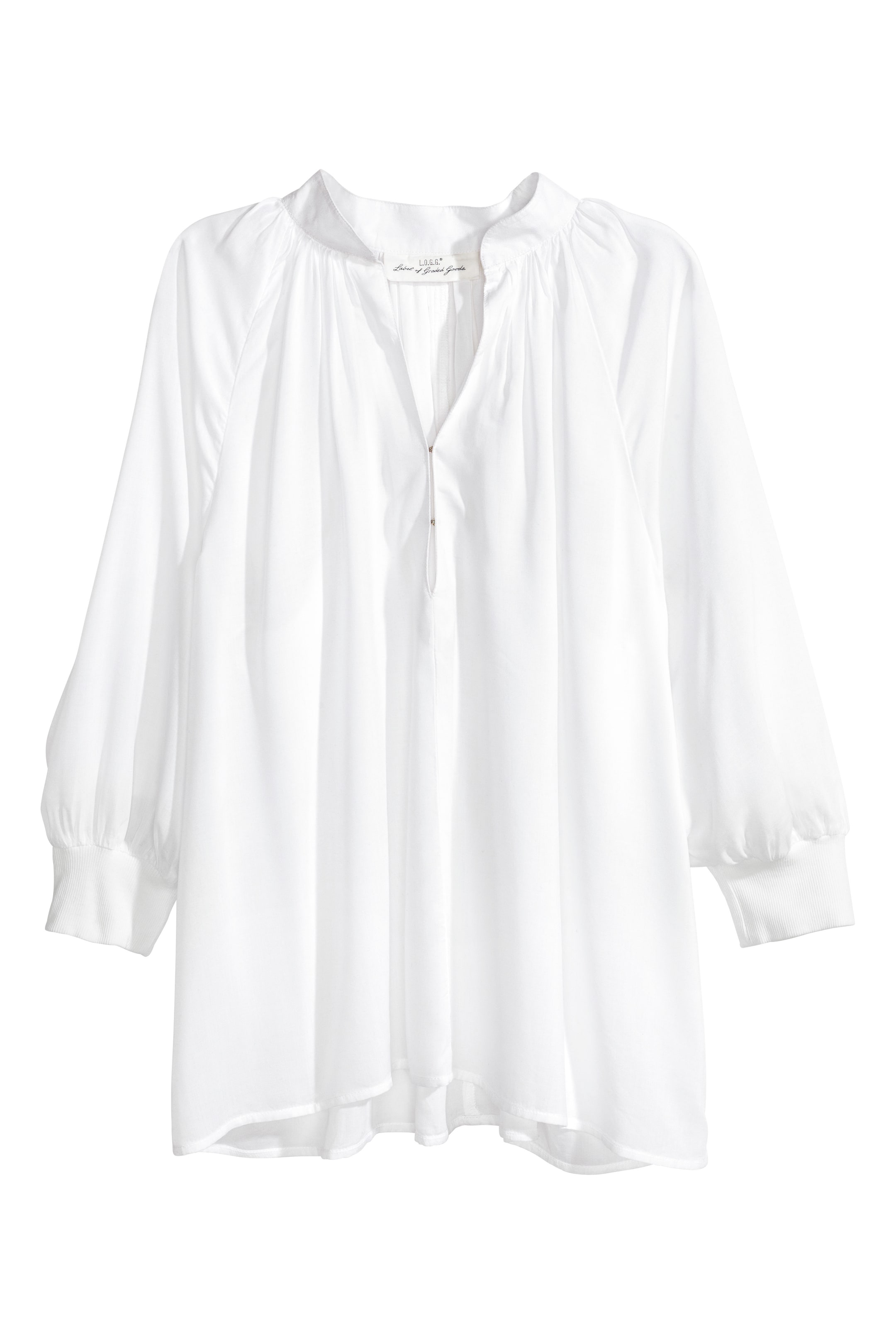 View larger image: Blouse à encolure en V - White - Ladies | H&M CA 1