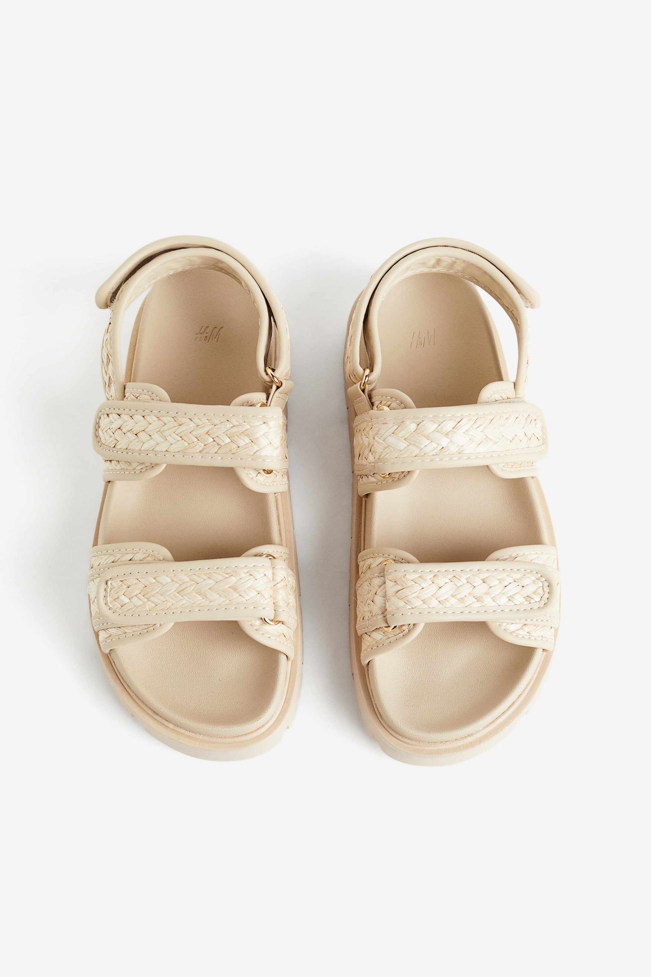 Braided sandals - No heel - Light beige - Ladies | H&M GB