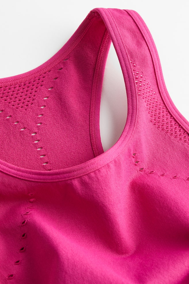 DryMove™ Seamless Cropped sports top - Cerise/Black/Teal/White - 3