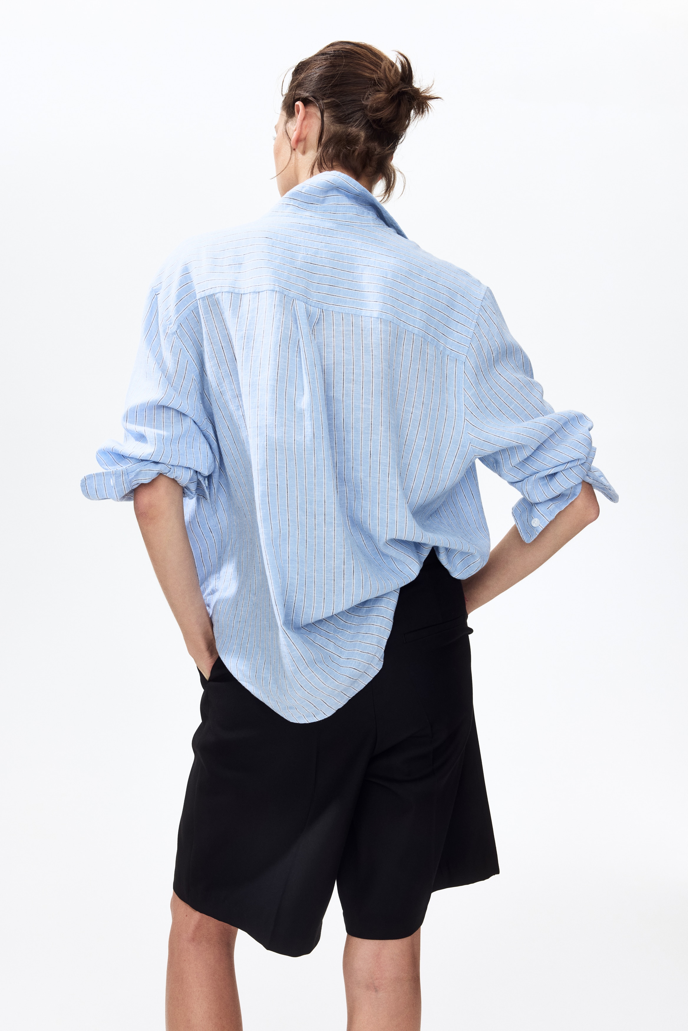 h&m blue dress shirt 'Le Original' Blue Contrast Collar Oxford Shirt main image 1
