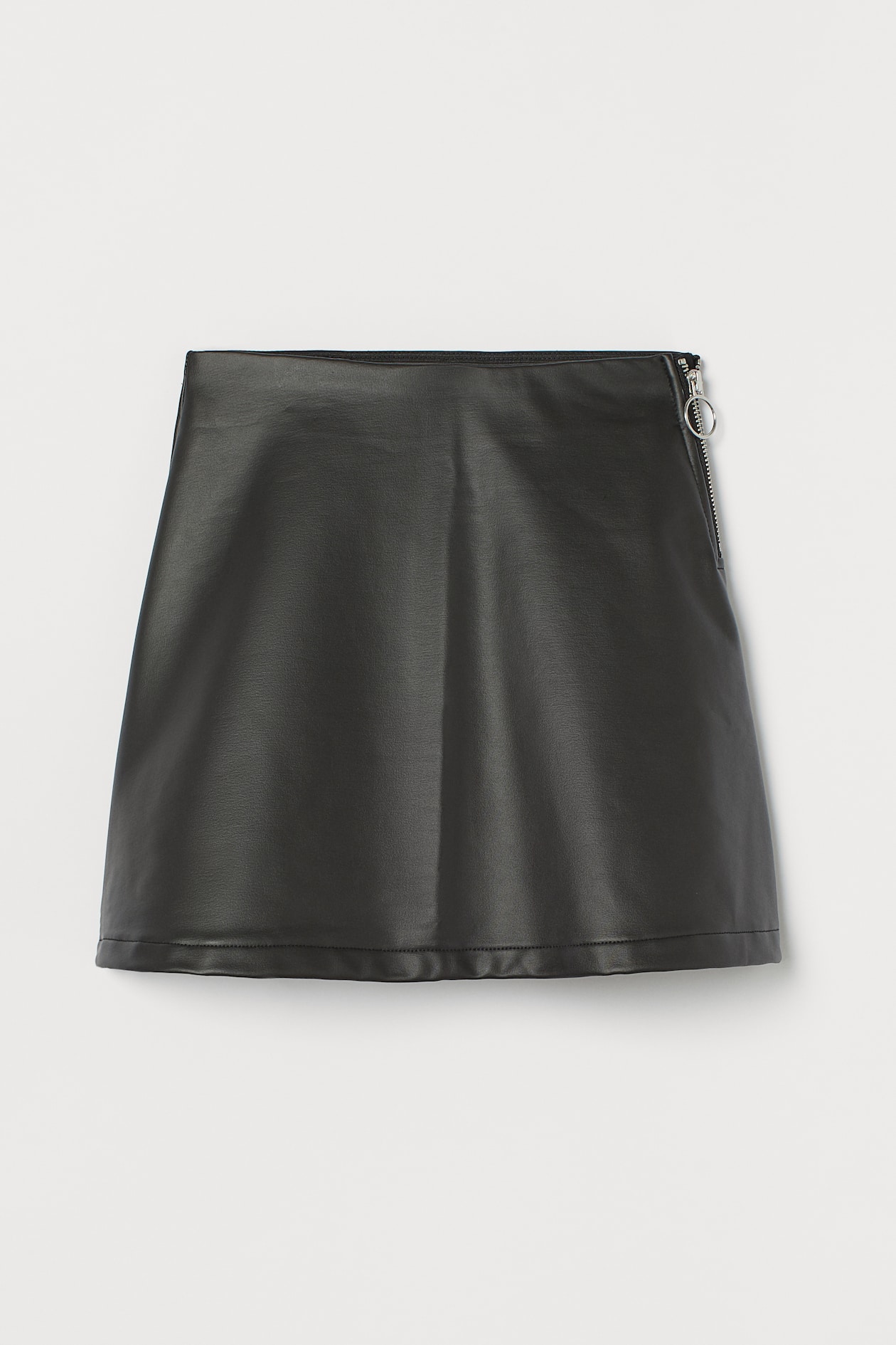 Zipped skirt - Black/Imitation leather - Kids | H&M GB