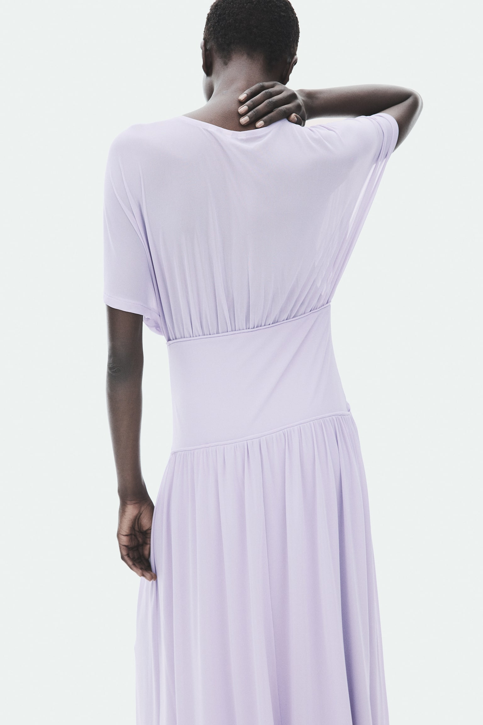 Женское платье H&M Sheer Jersey Midi, цвет: Светлый фиолетовый — фото 5