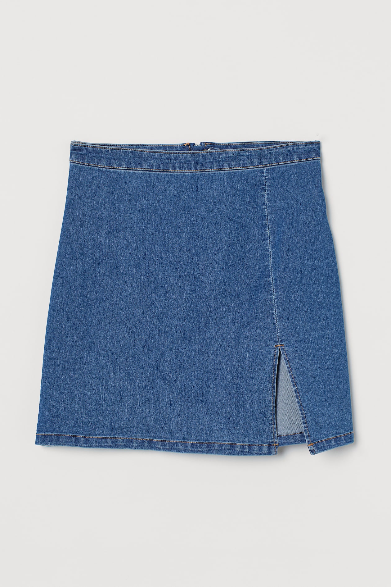 Denim Skirt - High waist - Mini - Denim blue - Ladies | H&M US