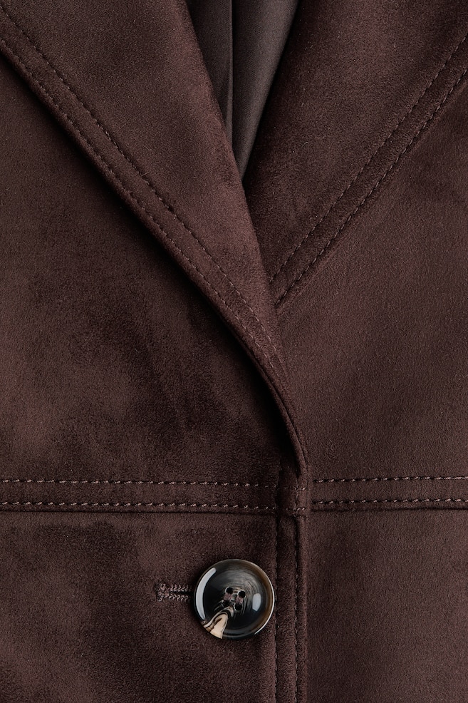 Knee-Length Coat-Dark brown - 3