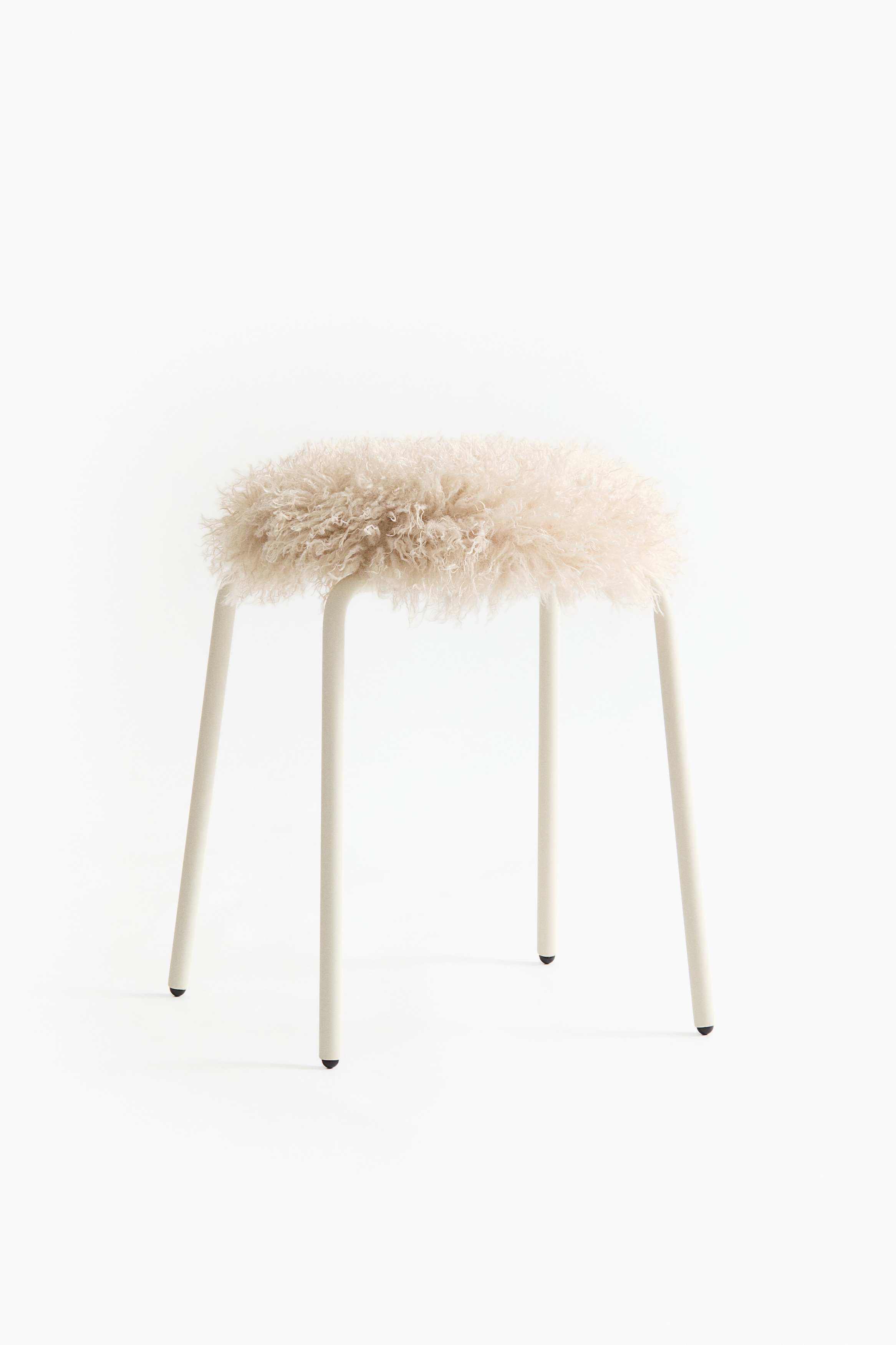 Taburete efecto pelo - Beige claro/Beige oscuro