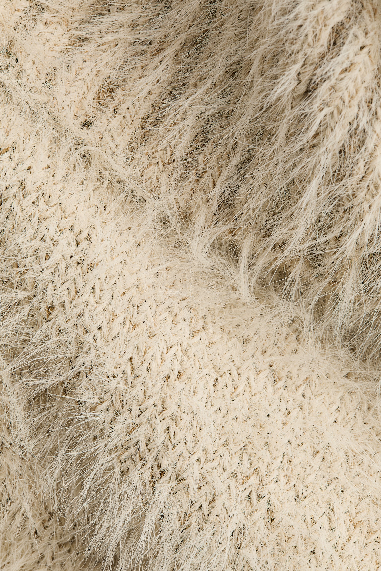 Женский свитер H&M Fluffy-Knit Turtleneck, цвет: Светлый бежевый — фото 2