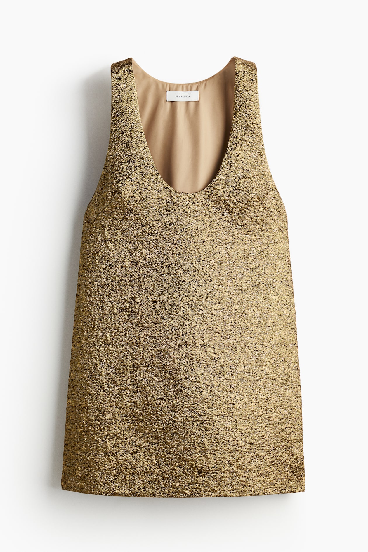 Women's Gold-coloured Shimmering jacquard-weave dress | H&M
