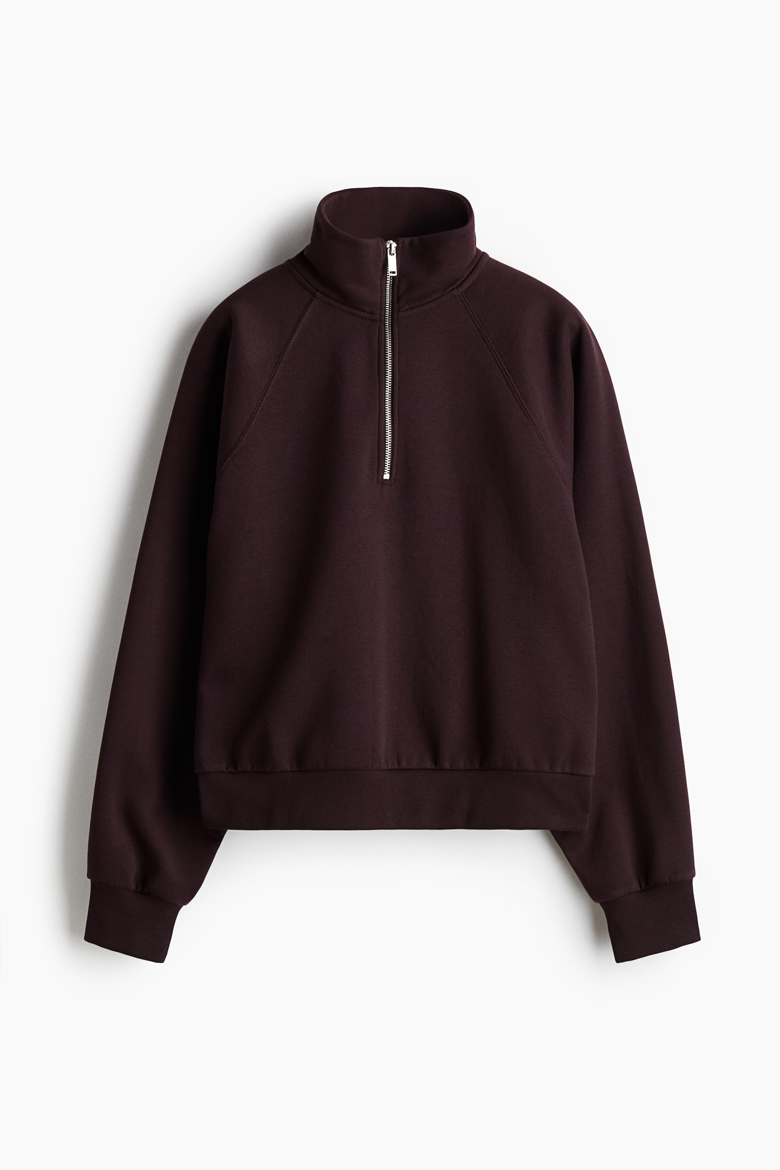 Zip-top sweatshirt - Burgundy/Light greige - 2