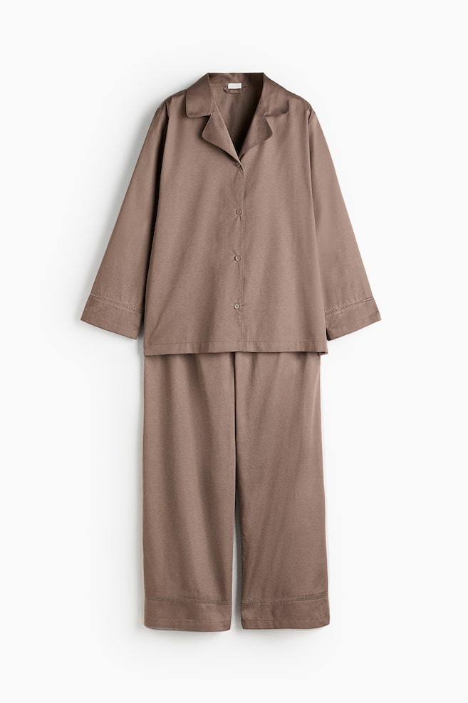Egyptian cotton pyjamas - Mole/White - 1