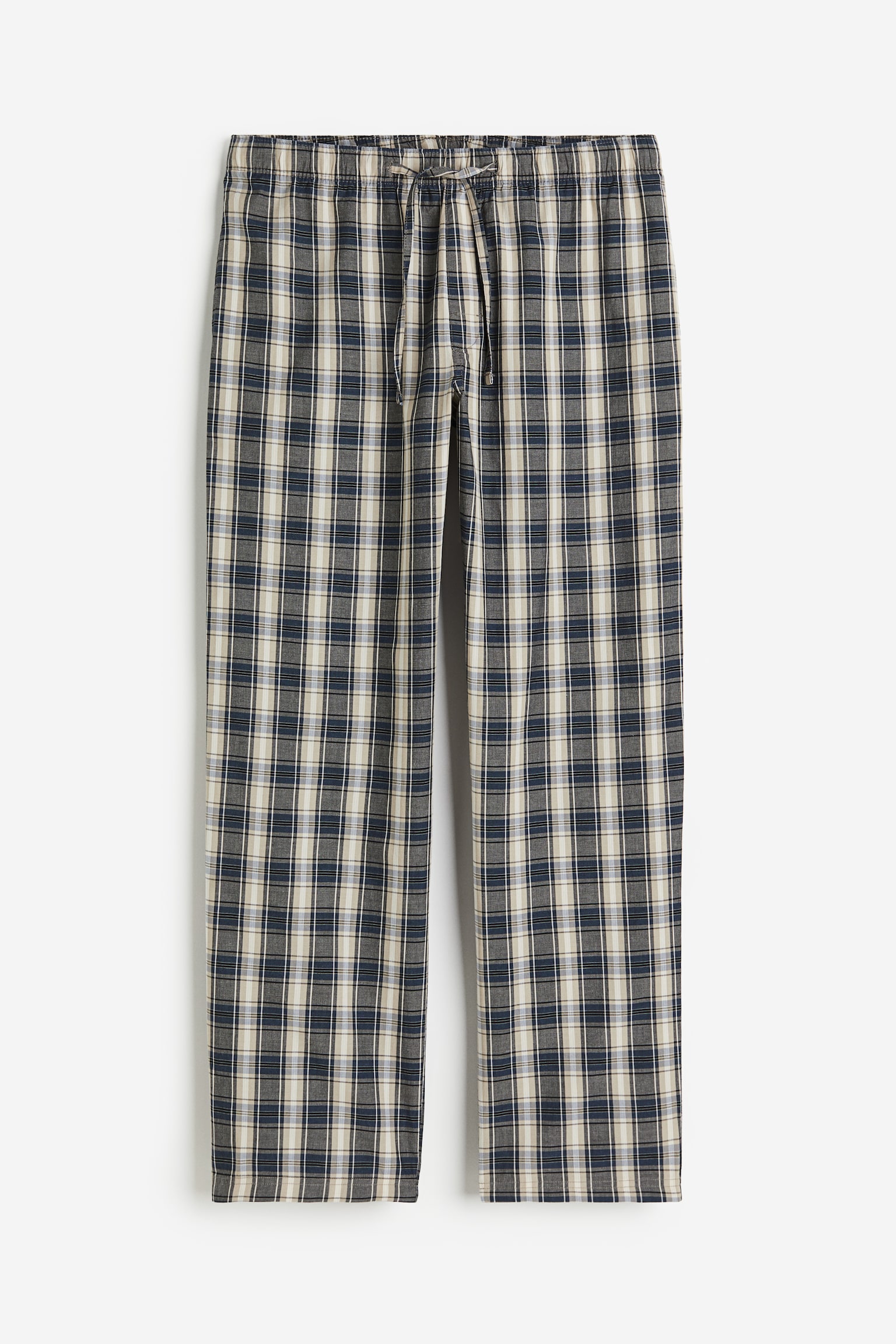 Relaxed Fit Pyjama Pants - Dark blue/Beige check - 2