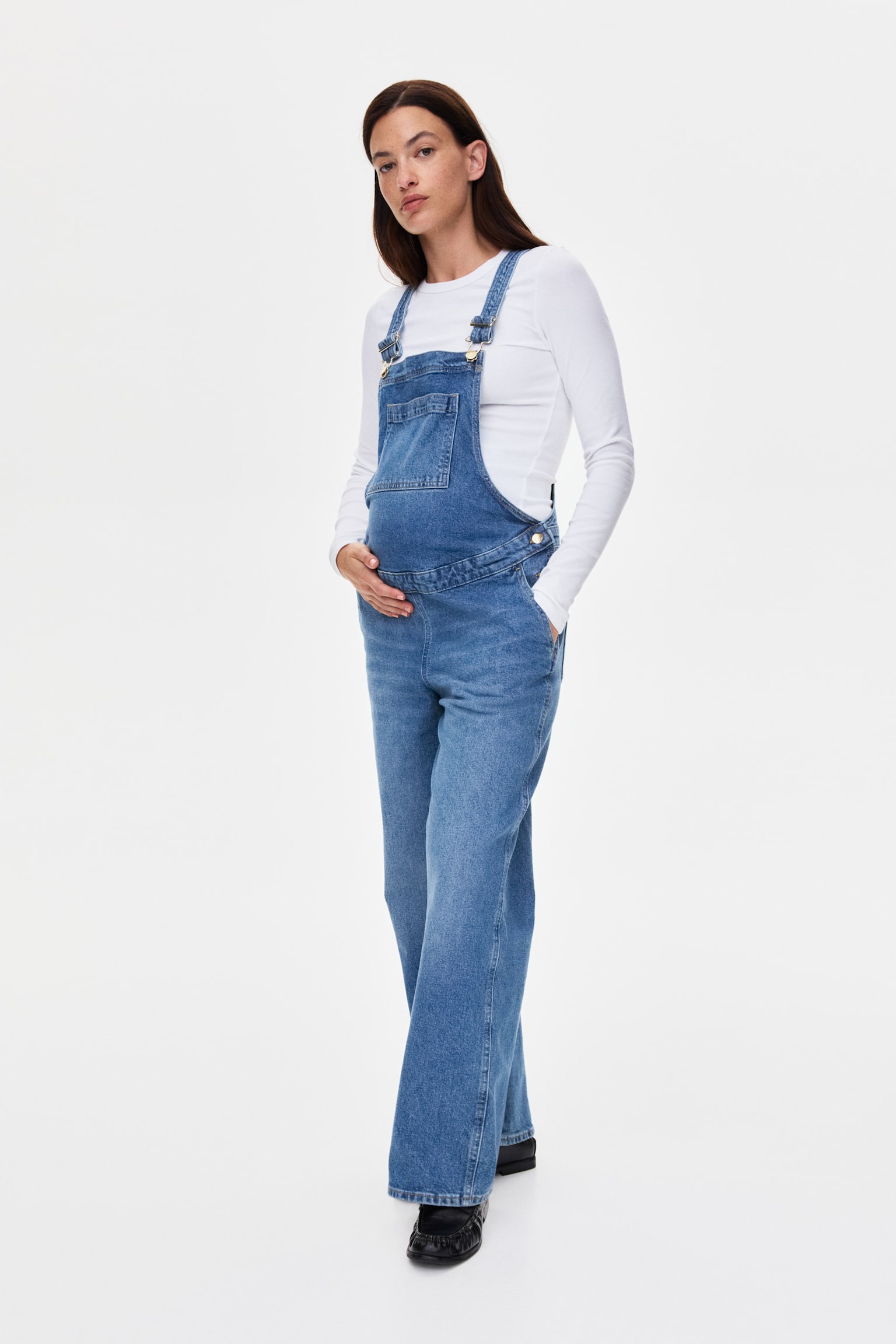Женский комбинезон H&M Mama Before & After Denim Overalls, цвет: Джинсовый синий — фото 3