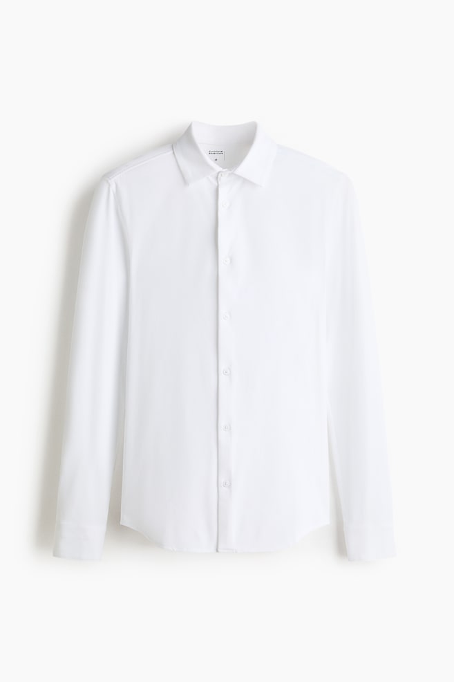 Camisa Four-way stretch Slim Fit - Blanco/Azul claro/Negro - 1