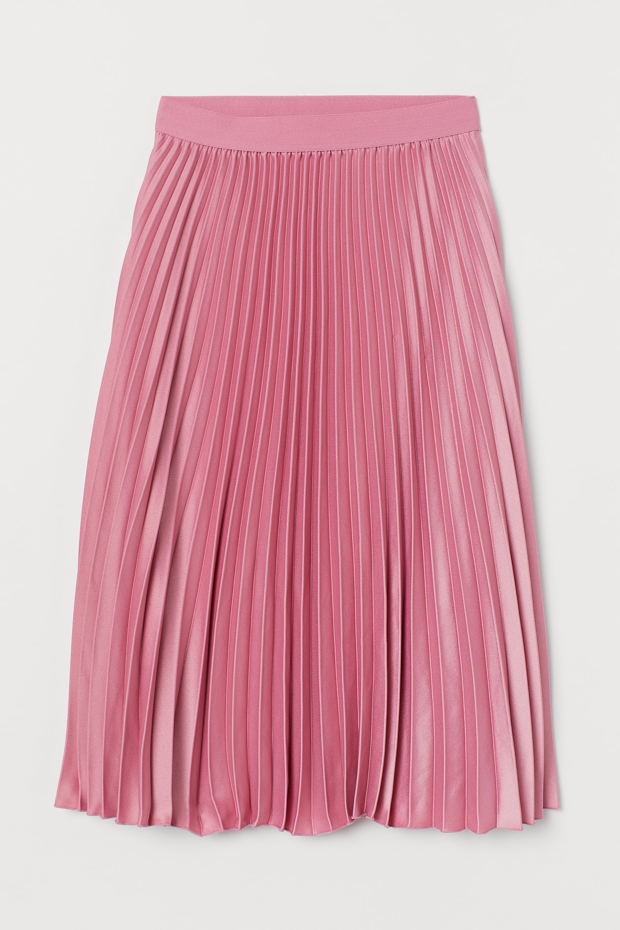 Pleated Skirt - High waist - Midi - Pink - Ladies | H&M US