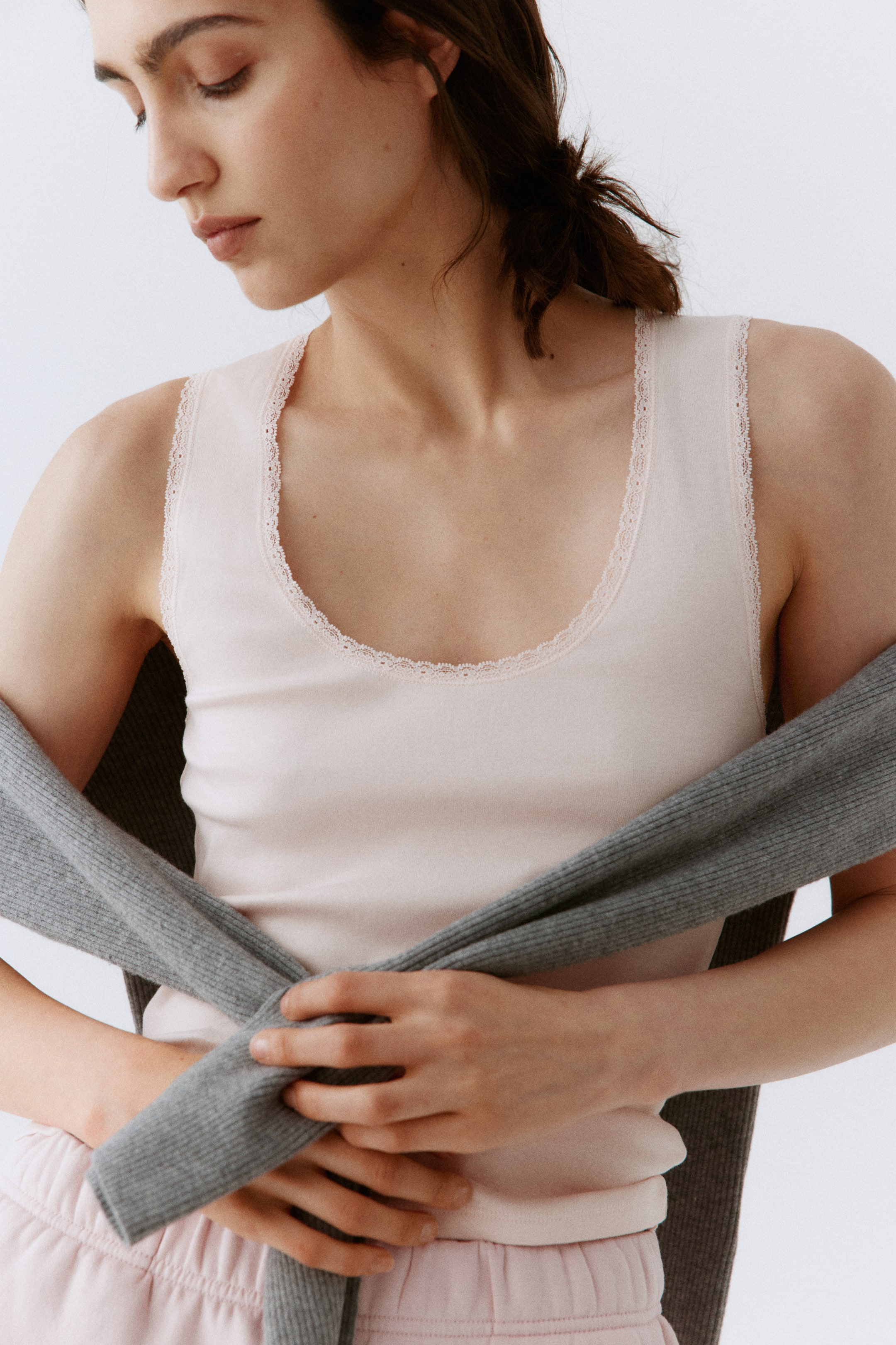 Lace-Trimmed Tank Top