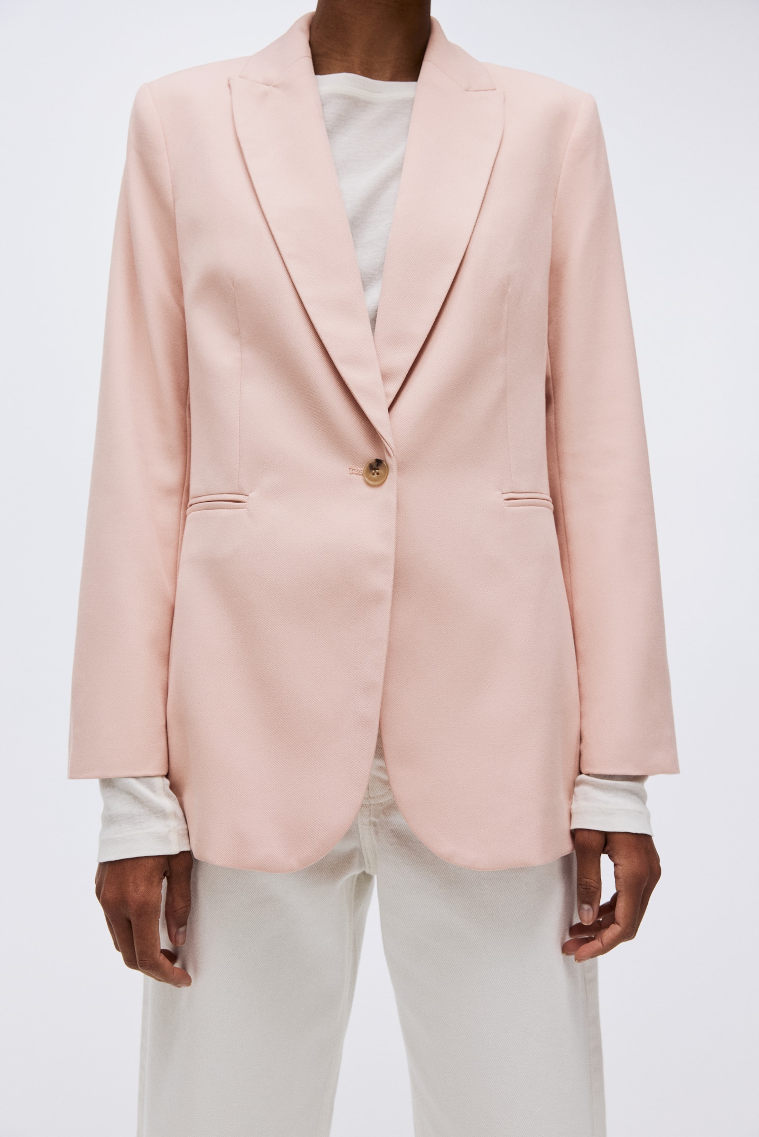 Jednořadové sako - Růžová/Černá/Béžová/úzký proužek - 6