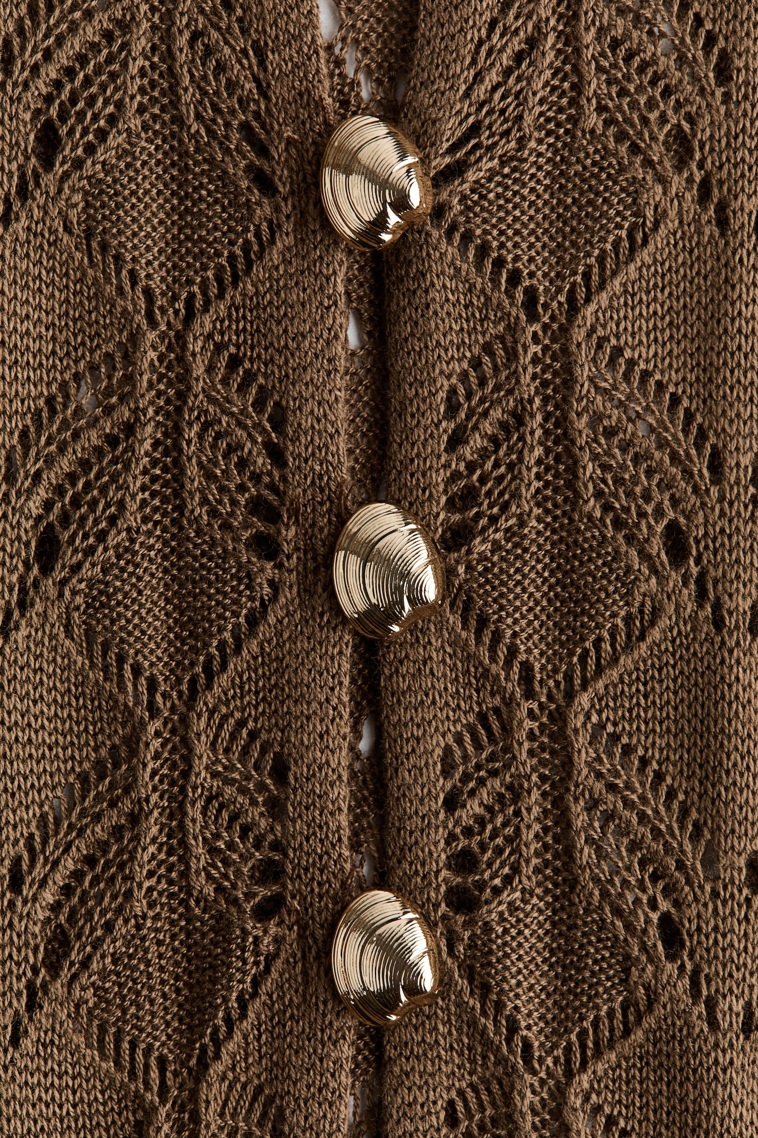 Женское платье H&M Button-Top Crochet-Look, цвет: Коричневый — фото 5