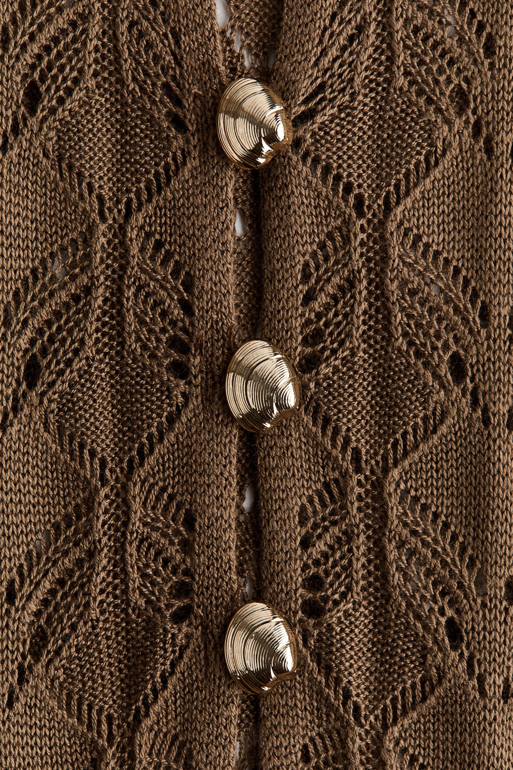 Button-Top Crochet-Look Dress