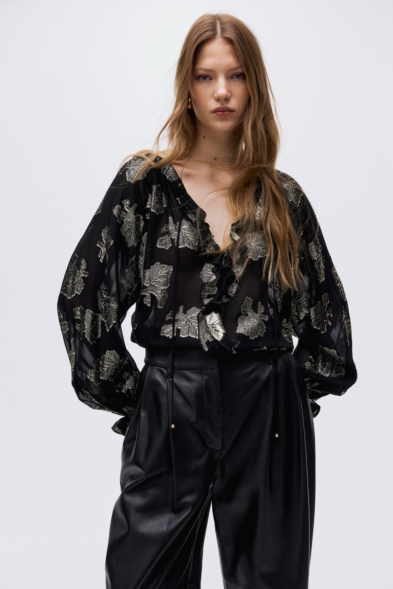Jacquard-Weave Blouse - image 4