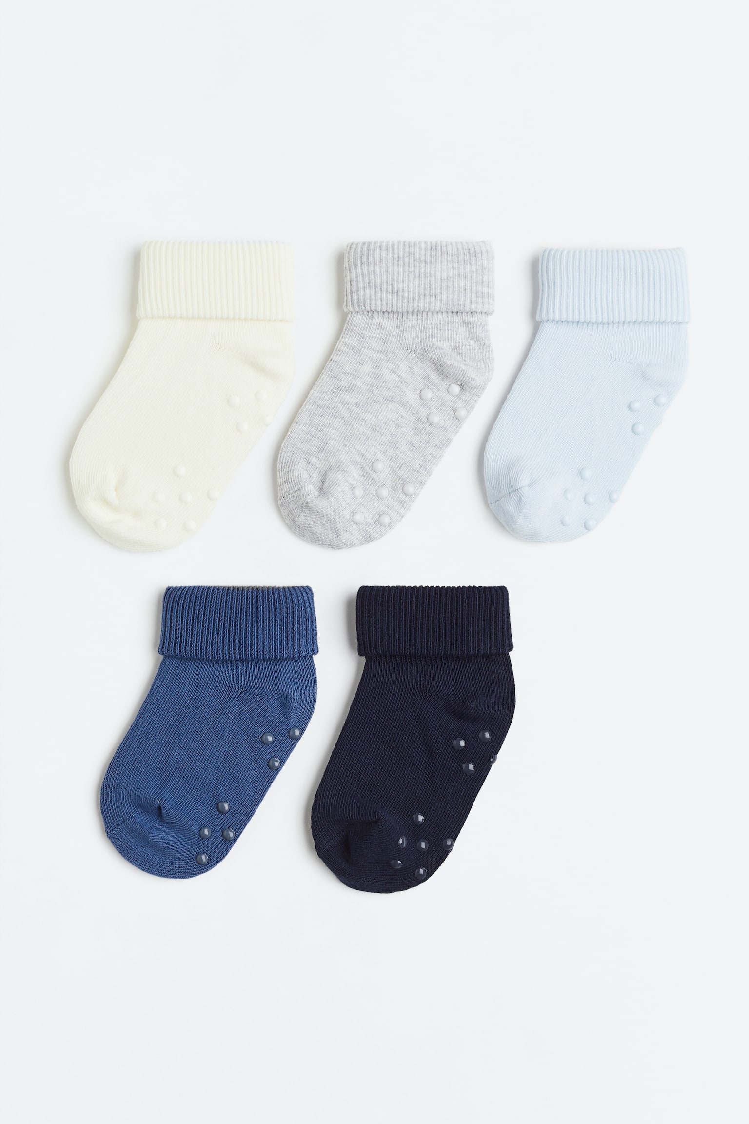 5-pack Anti Slip Socks - Dark blue/Light blue/Dark grey/Black/Dusty green/Cream/Grey/Black/Navy blue/White/Dusty blue/Beige marle/Brown/Light pink/Pink/Cream/Pink/Light beige marle/White/Light grey marle/Mole/Brown/Beige/Pink/Light pink/Pink/White - 1