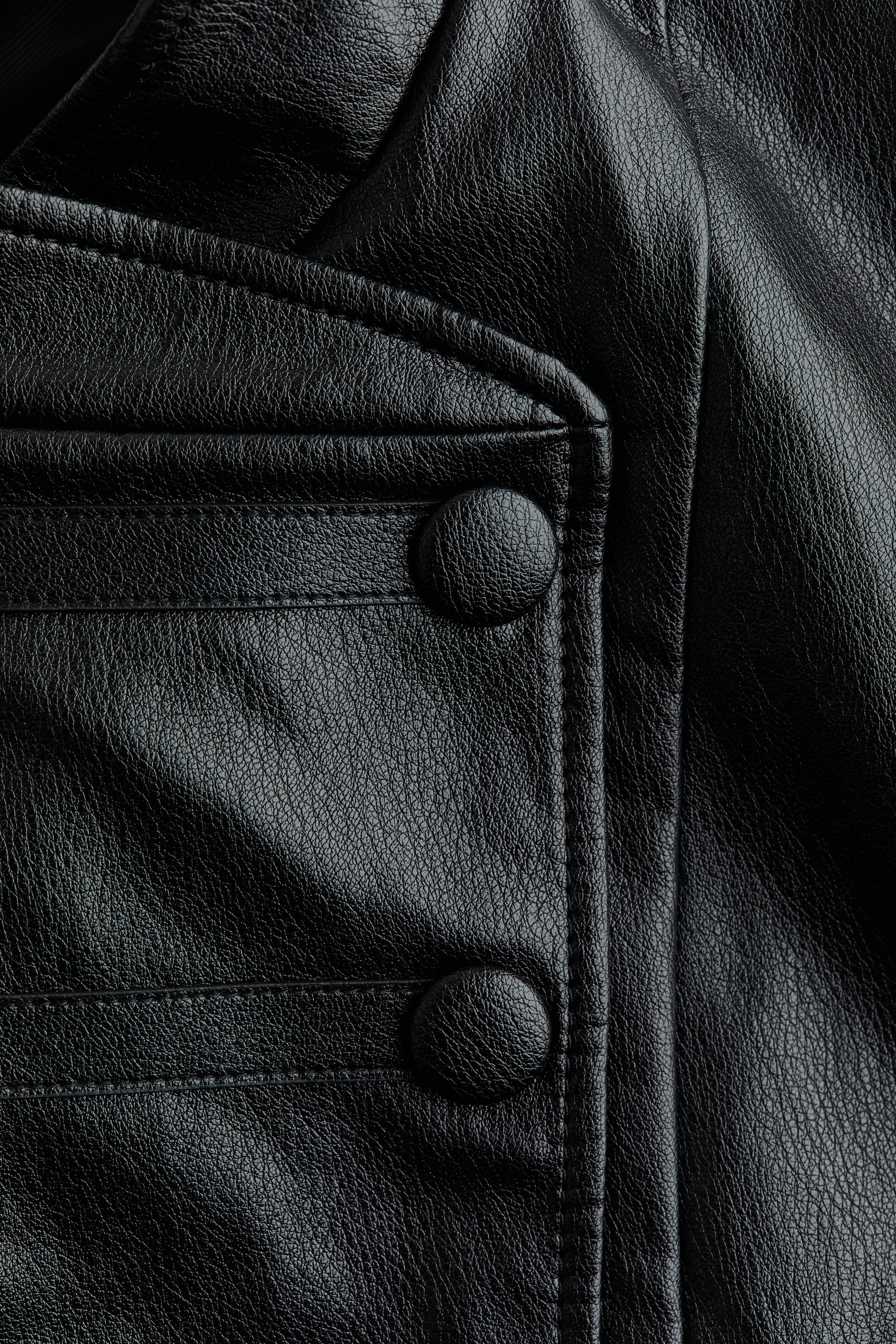 Coated Button-Detail Jacket