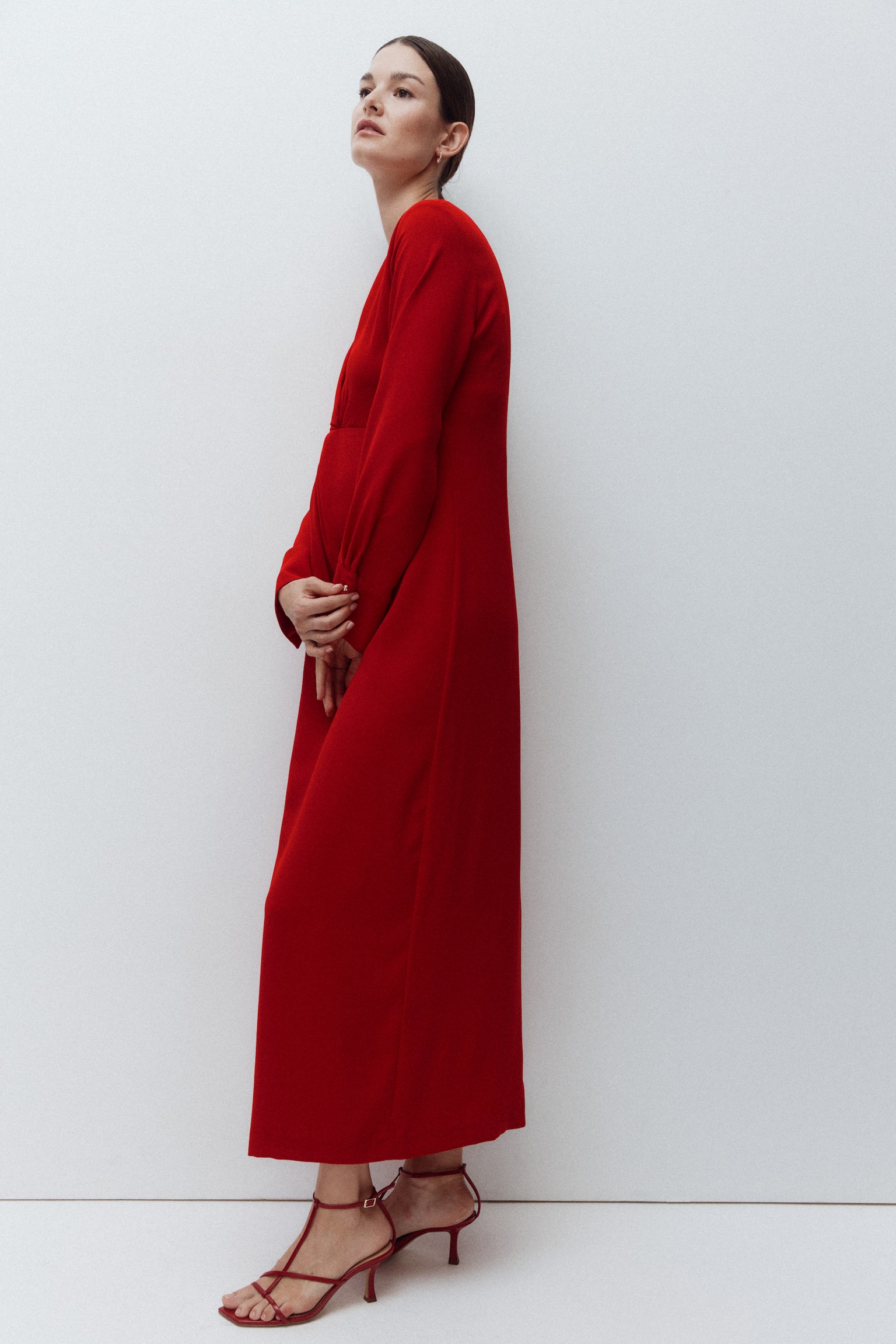 MAMA Draped dress - Red/Dark green - 4