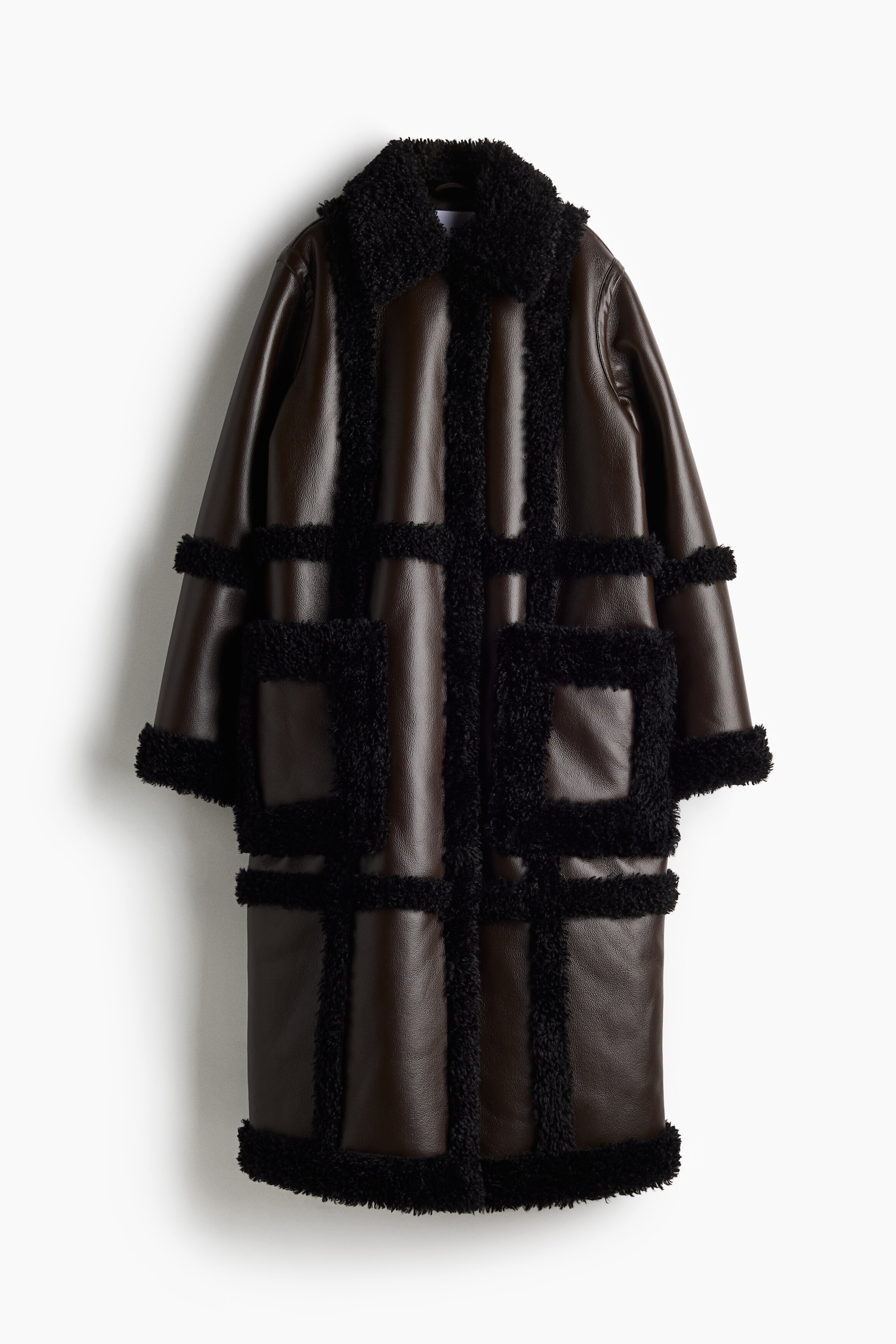 Dam - Mörkbrun/svart Patrice Coat - Size: 42  - H&M