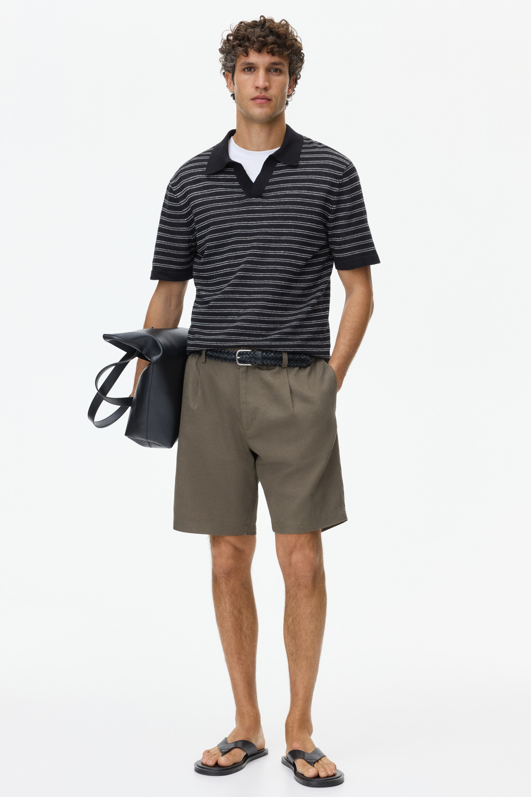Regular-Fit Linen-Blend Polo Shirt
