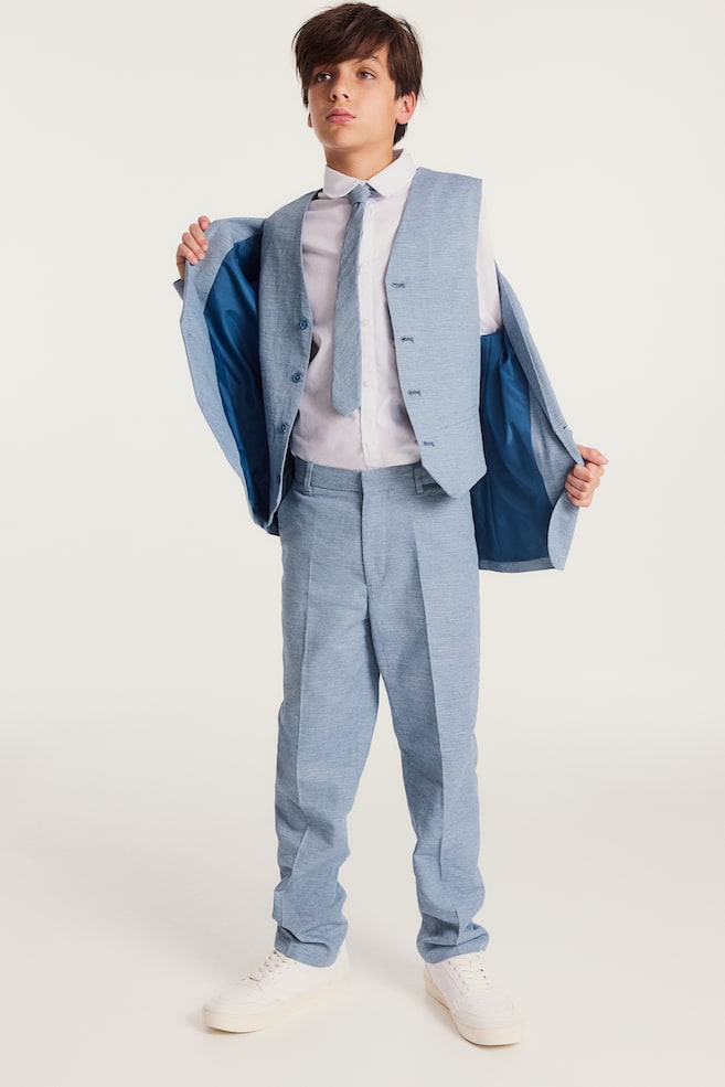 Textured suit trousers - Light blue/Navy blue/Pigeon blue/Dark grey/dc - 4