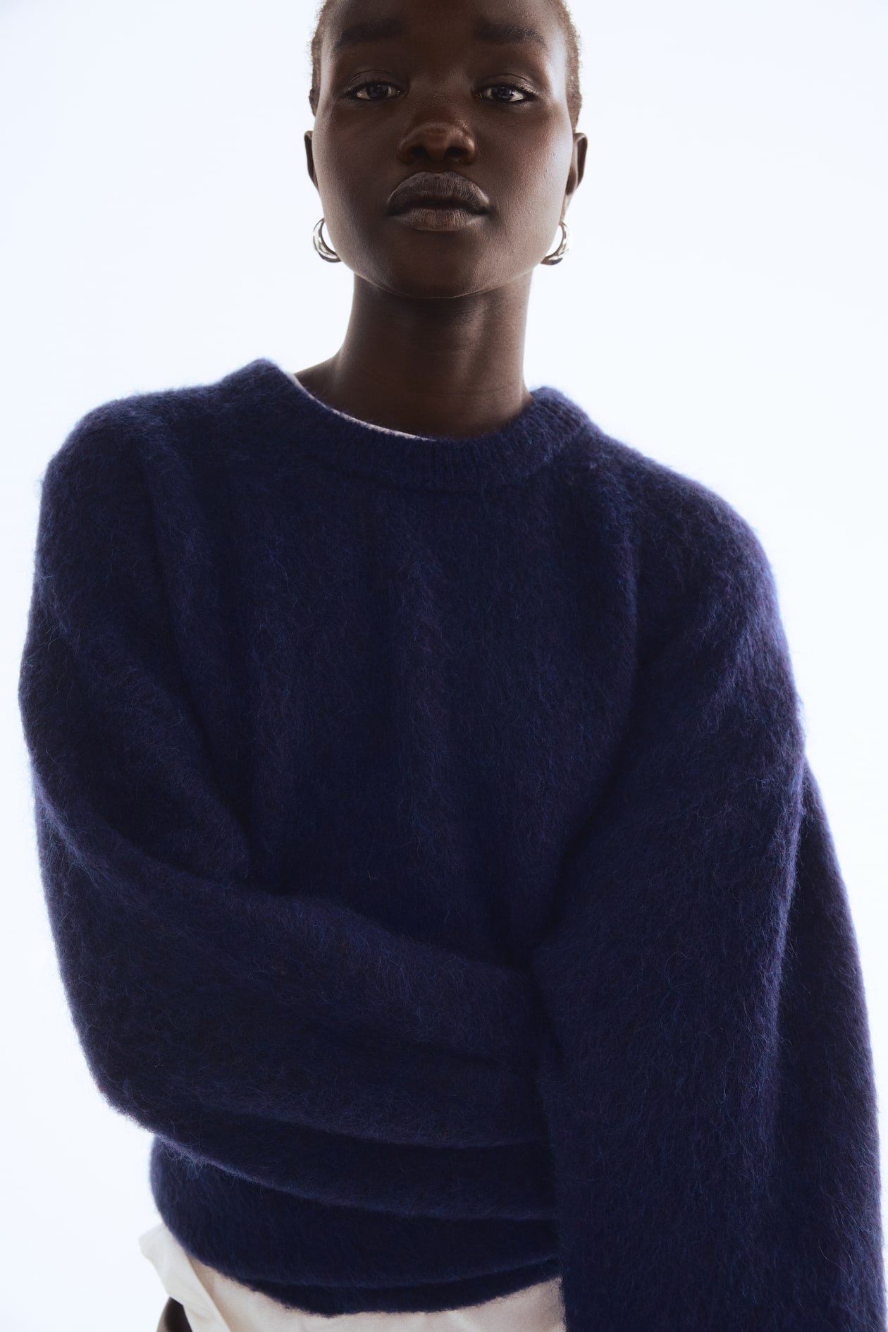 Oversized trui van mohairmix - Marineblauw - DAMES | H&M NL