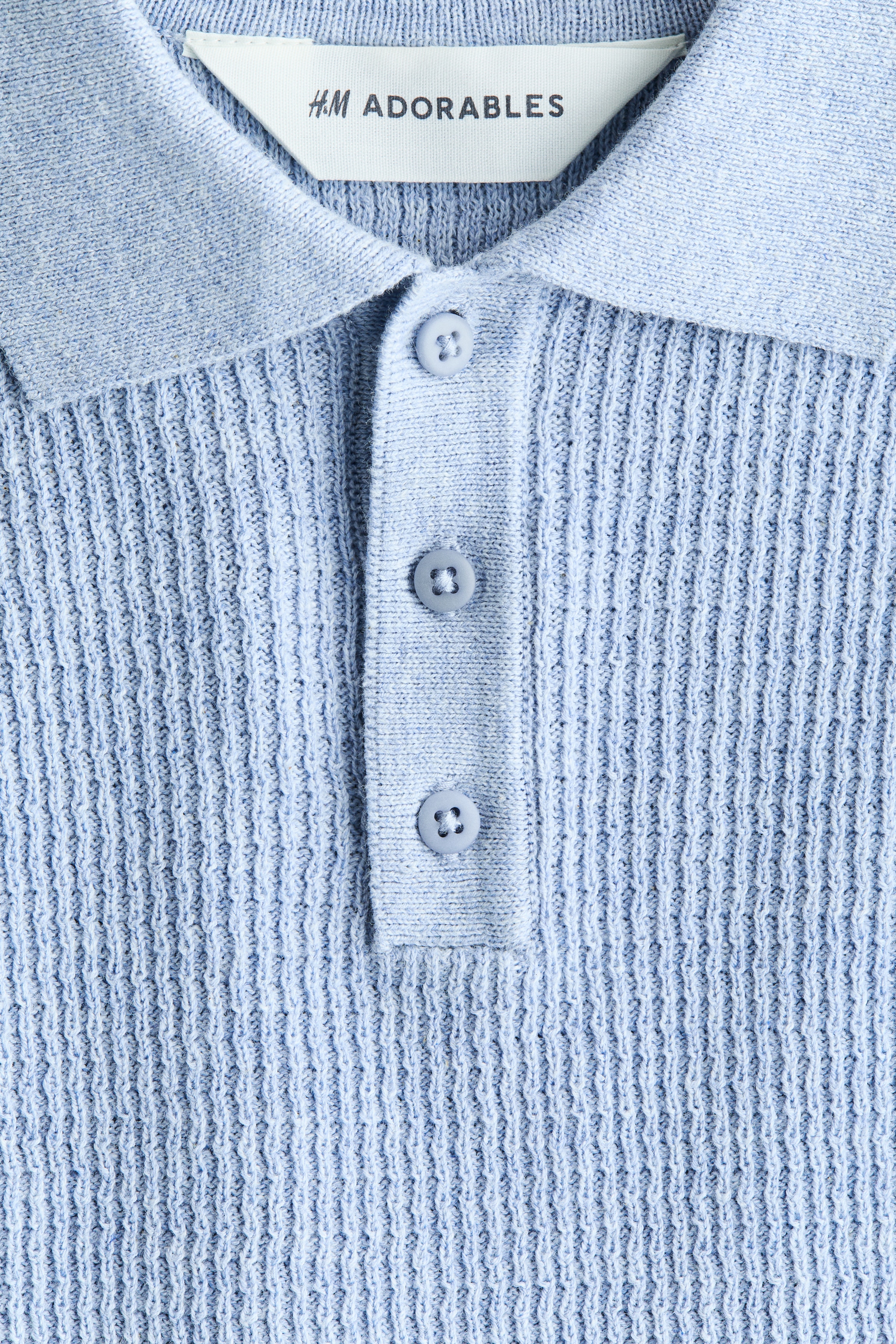Light dusty blue Rib-Knit Polo Shirt for kids | H&M US