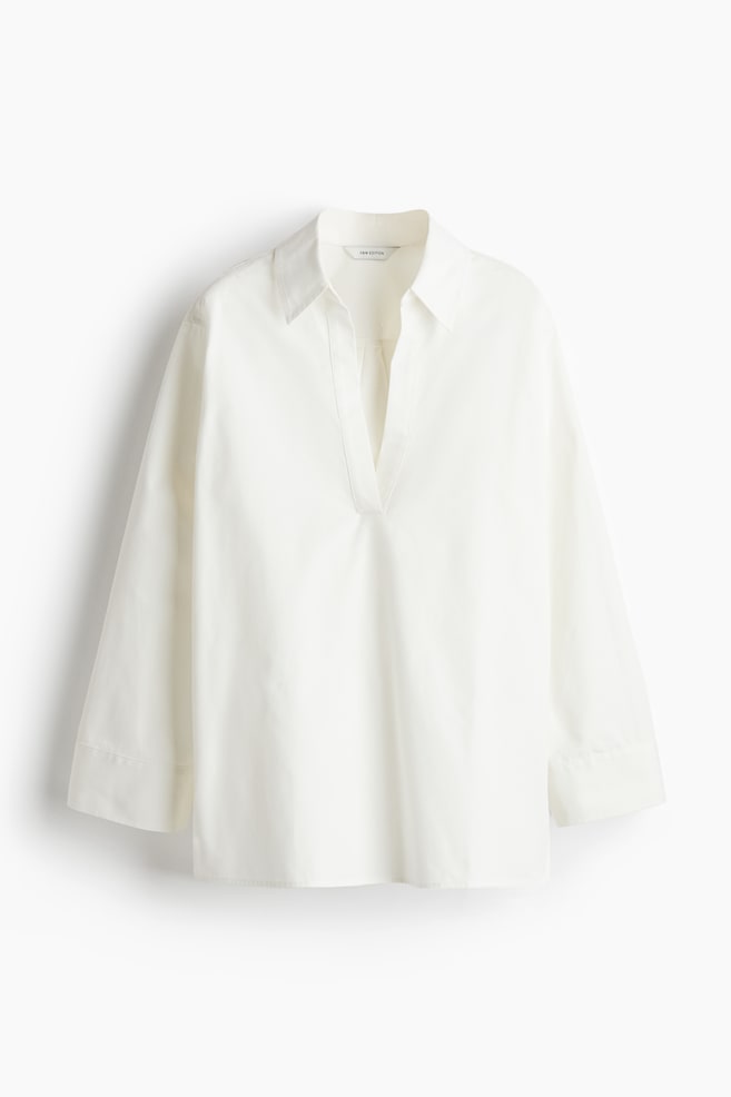 Chemise popover en popeline - Blanc - 1