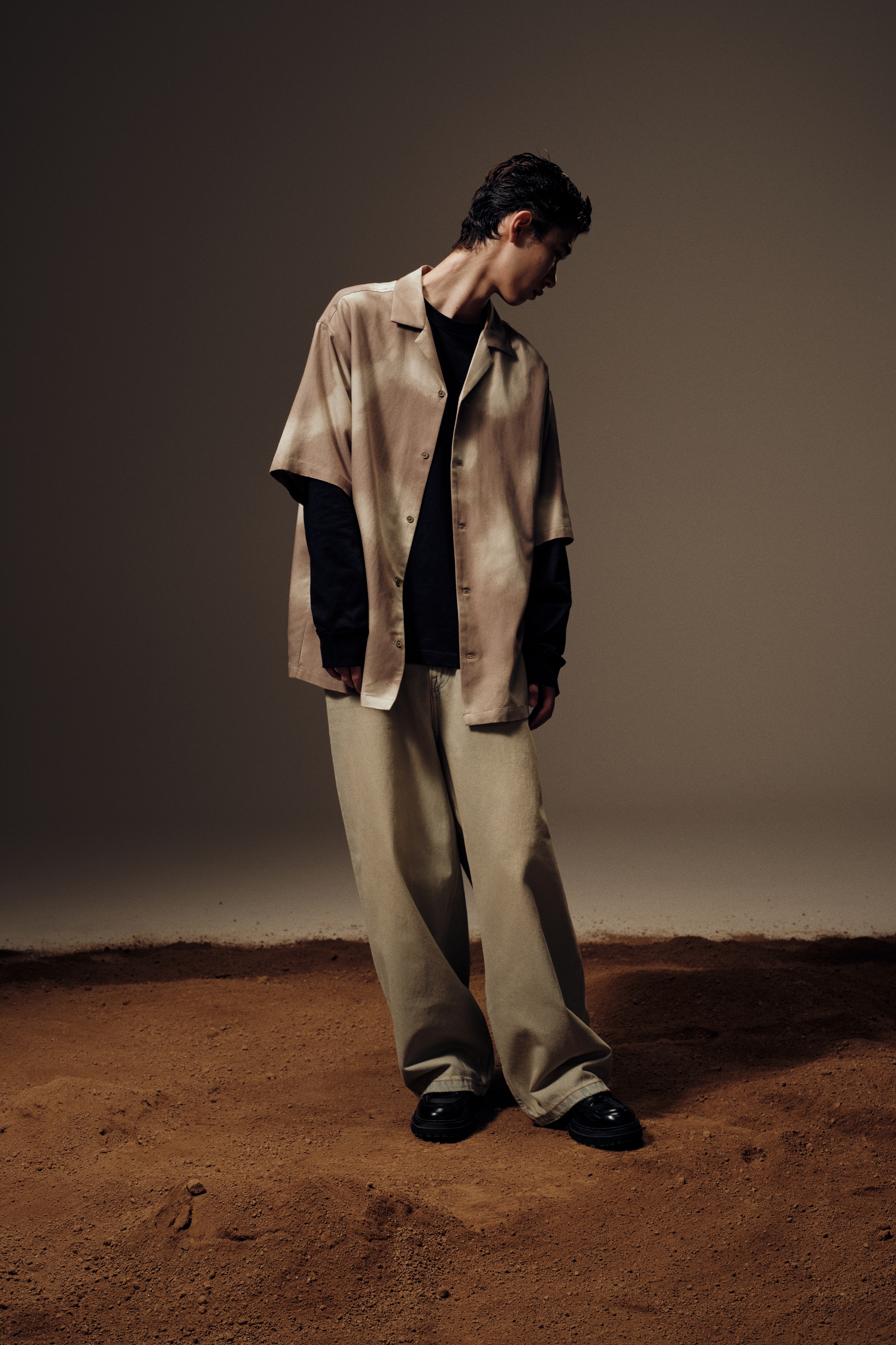 Loose Fit Resort shirt - Beige/Patterned/Black/Rustbound/Dark purple/Rustbound