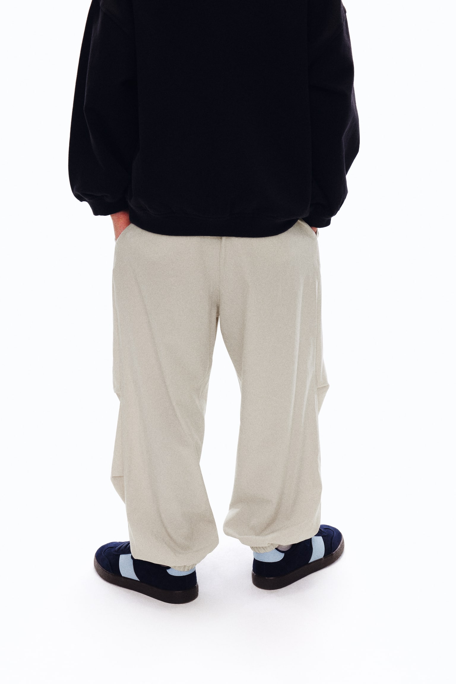 Quần dài cạp chun - Màu be hồng nhạt/Màu đen - 4