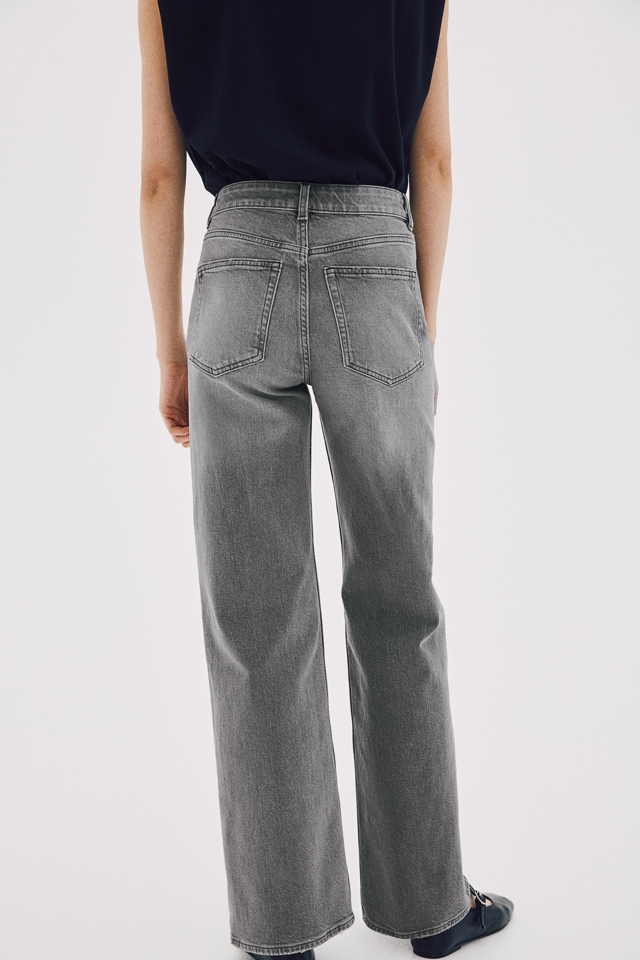 Wide High Jeans - Grey - Ladies | H&M GB 4